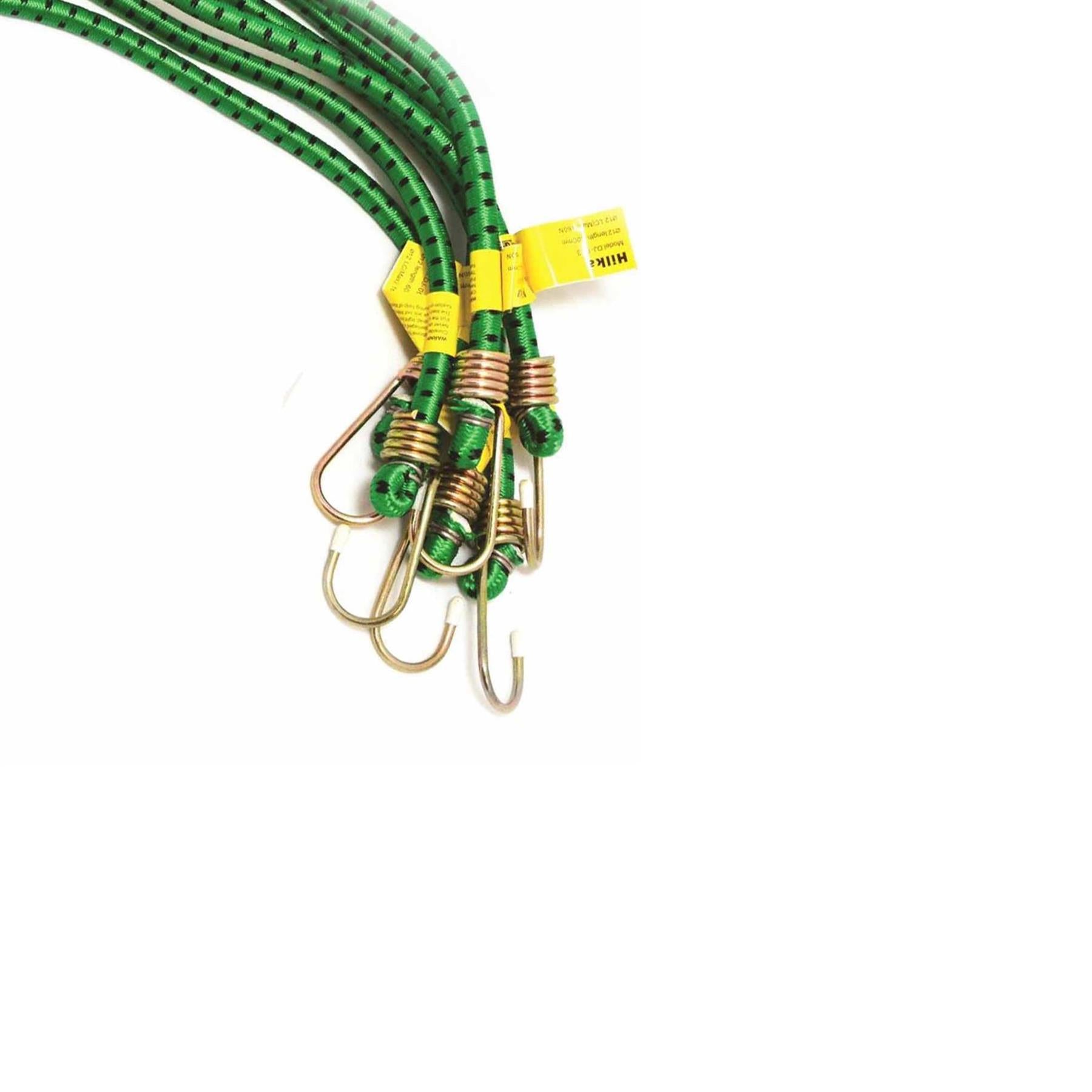 Heavy Duty 6 pce rubber & latex 24" (600mm) x 12mm metal hooks with rubber tip Bungee Straps