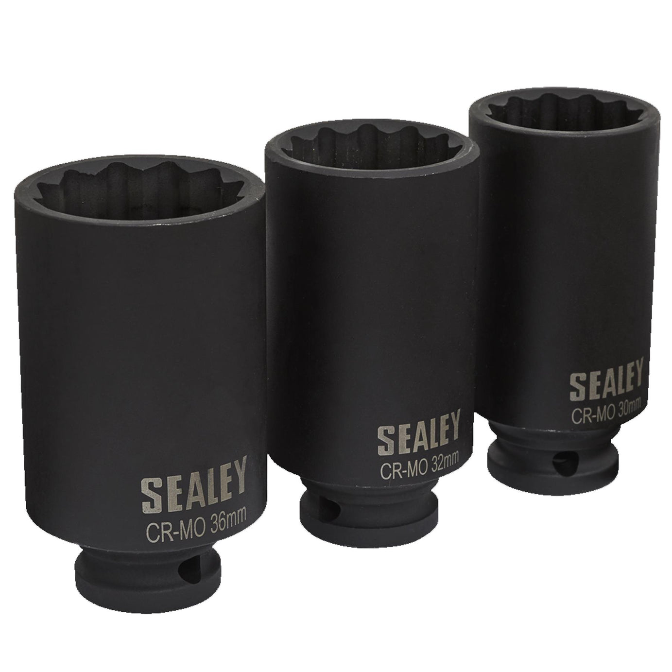 Sealey Impact Hub Nut Socket Set 3pc 12-Point 1/2"Sq Drive