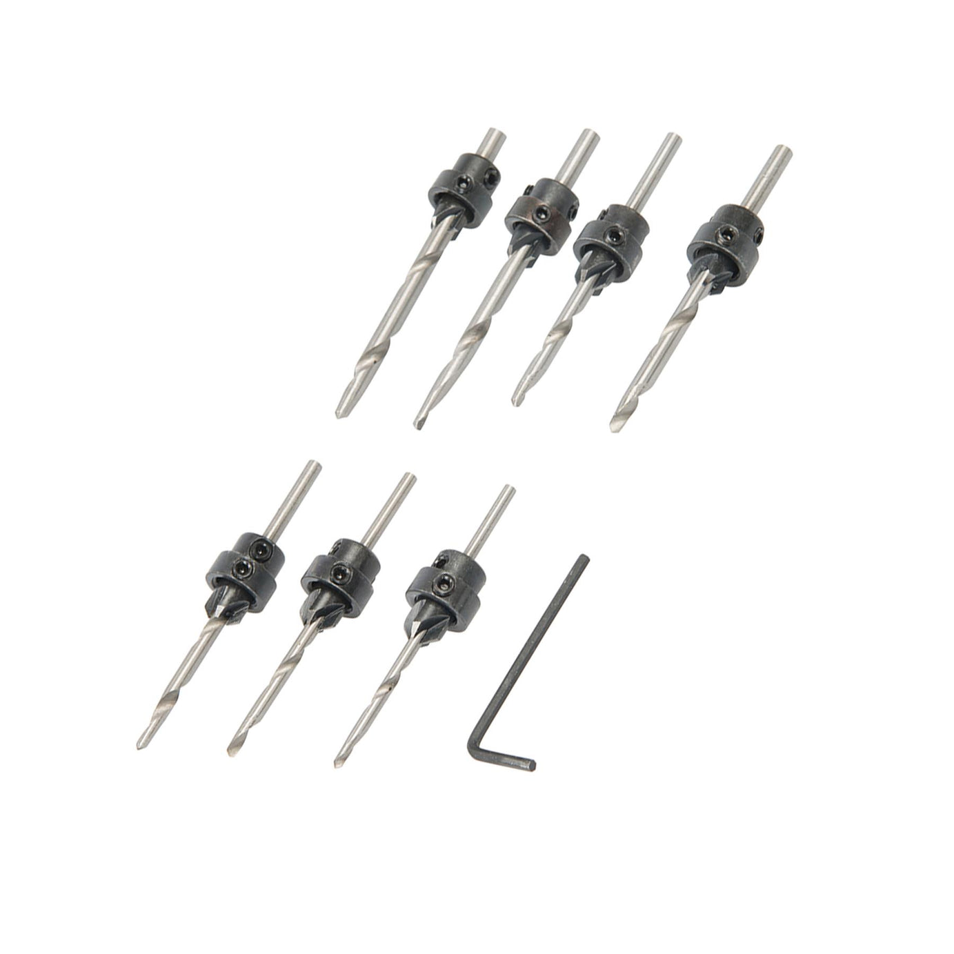 7Pc Tapered Wood Set HSS Wood Screw Sink Countersinks Drill 3-6mm Pocket
