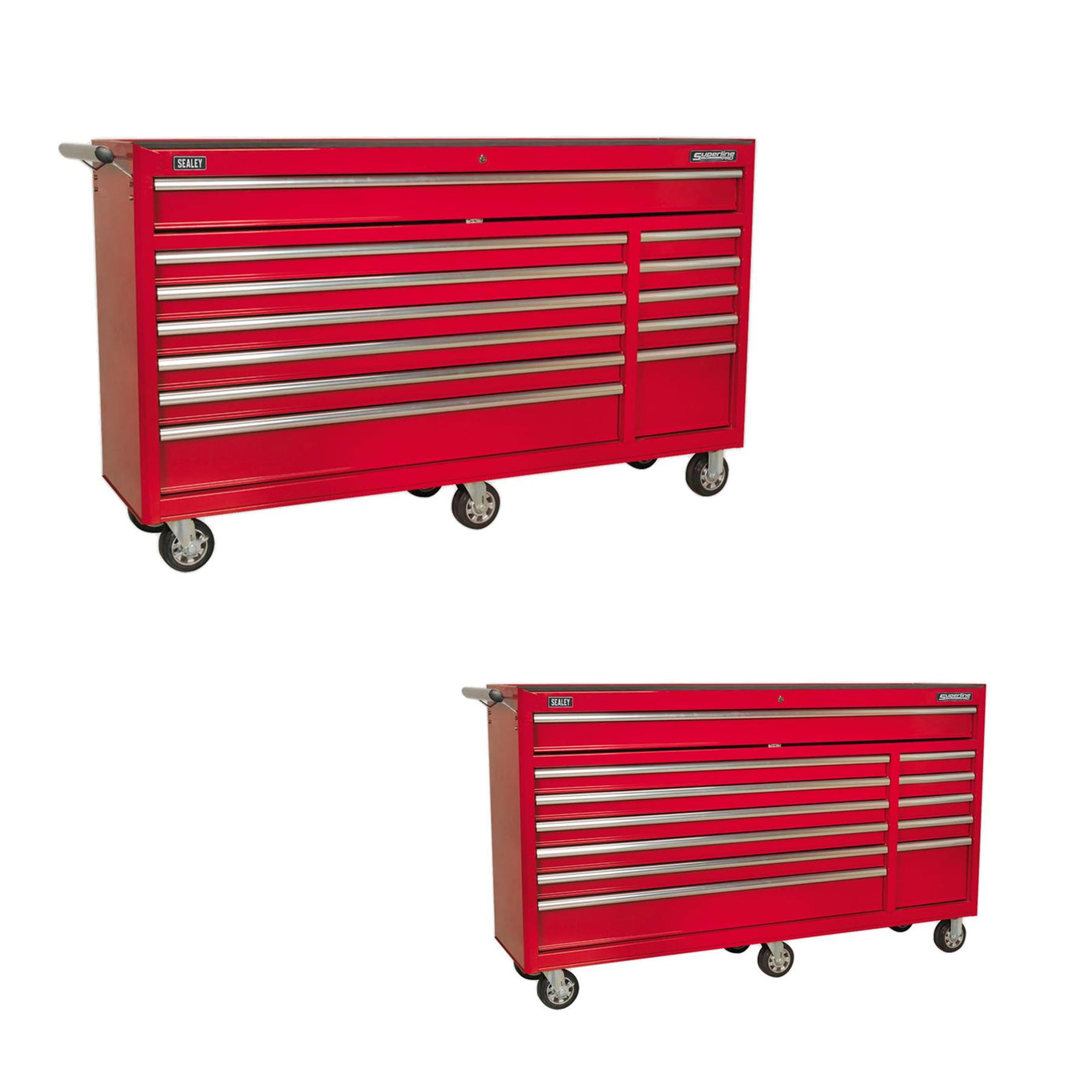 Sealey Rollcab 12 Drawer with Ball Bearing Slides Heavy-Duty - Red