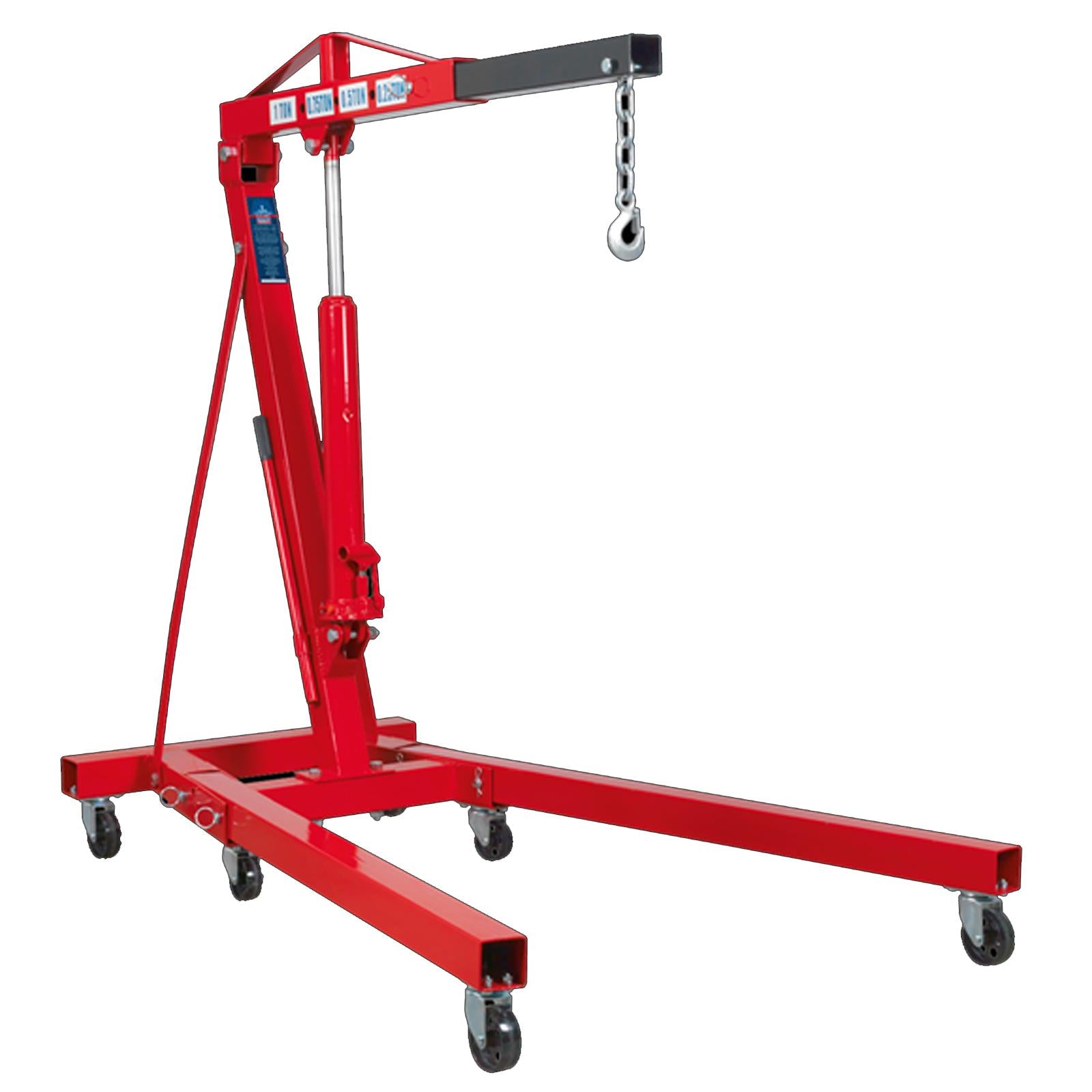 Sealey SC10 Mobile Workshop Folding Crane 1tonne 'KD' Type Long Reach Extendable