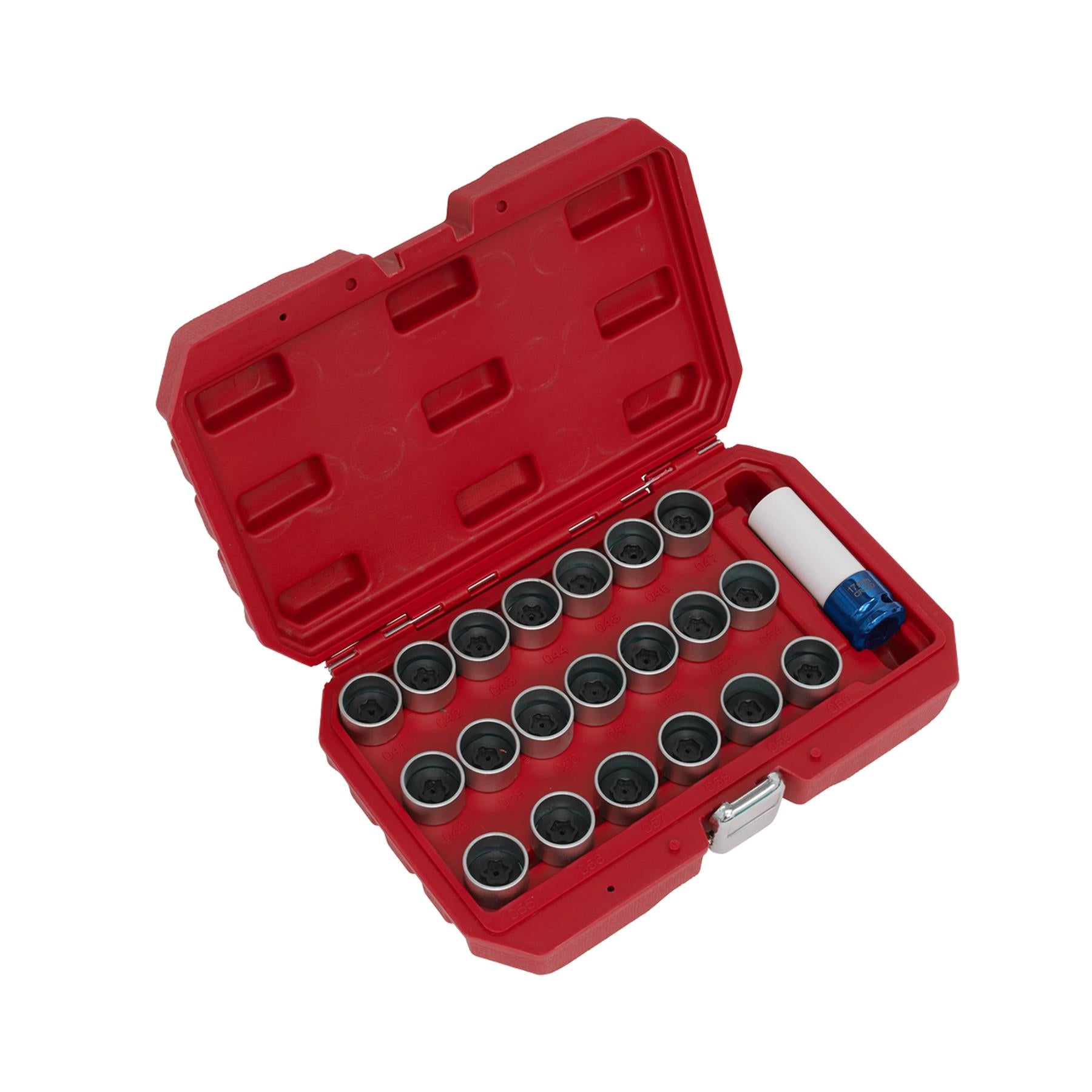 Sealey Locking Wheel Nut Key Set 21pc - BMW 1/2"Sq Drive 17mm