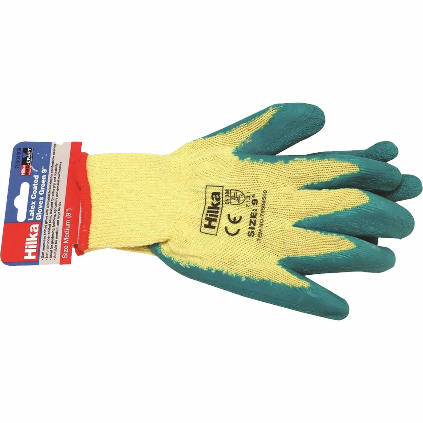 Green Latex Coated Work Gloves