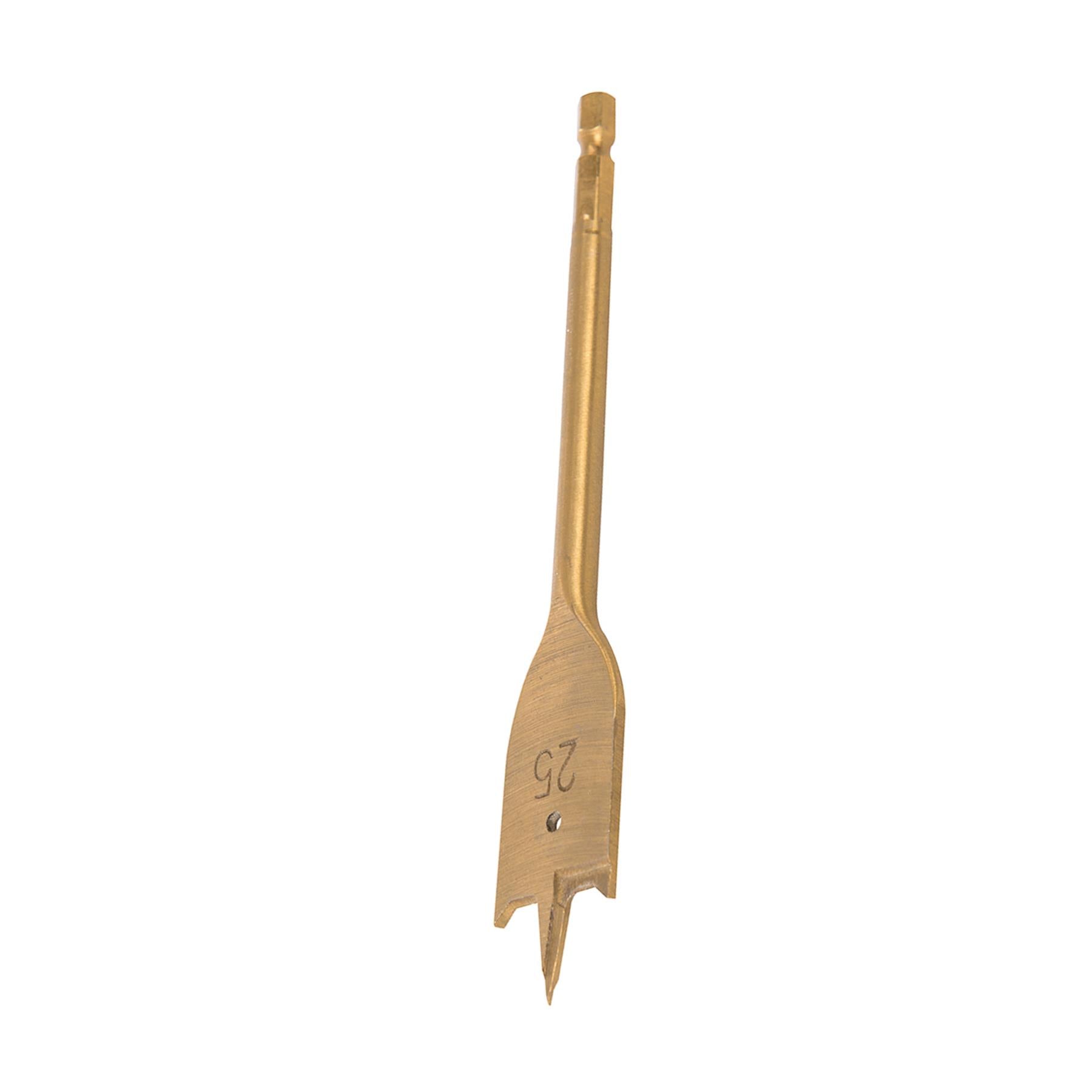 Flat Spade 25mm Titanium-gold Wood Drill Bits Timber Boring Hole Cutter Borer