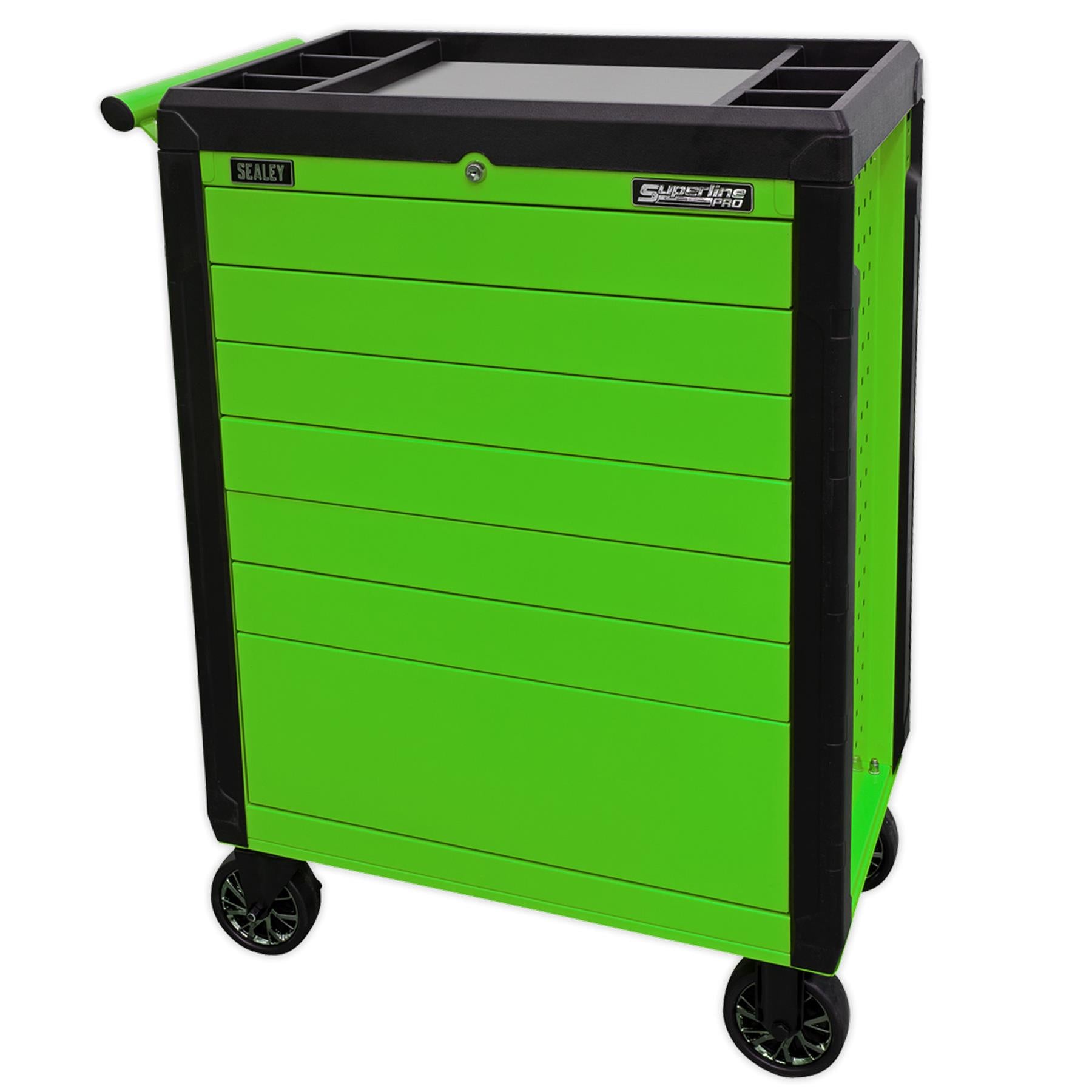 Sealey Rollcab 7 Drawer Push-To-Open Hi-Vis Green APPD7G