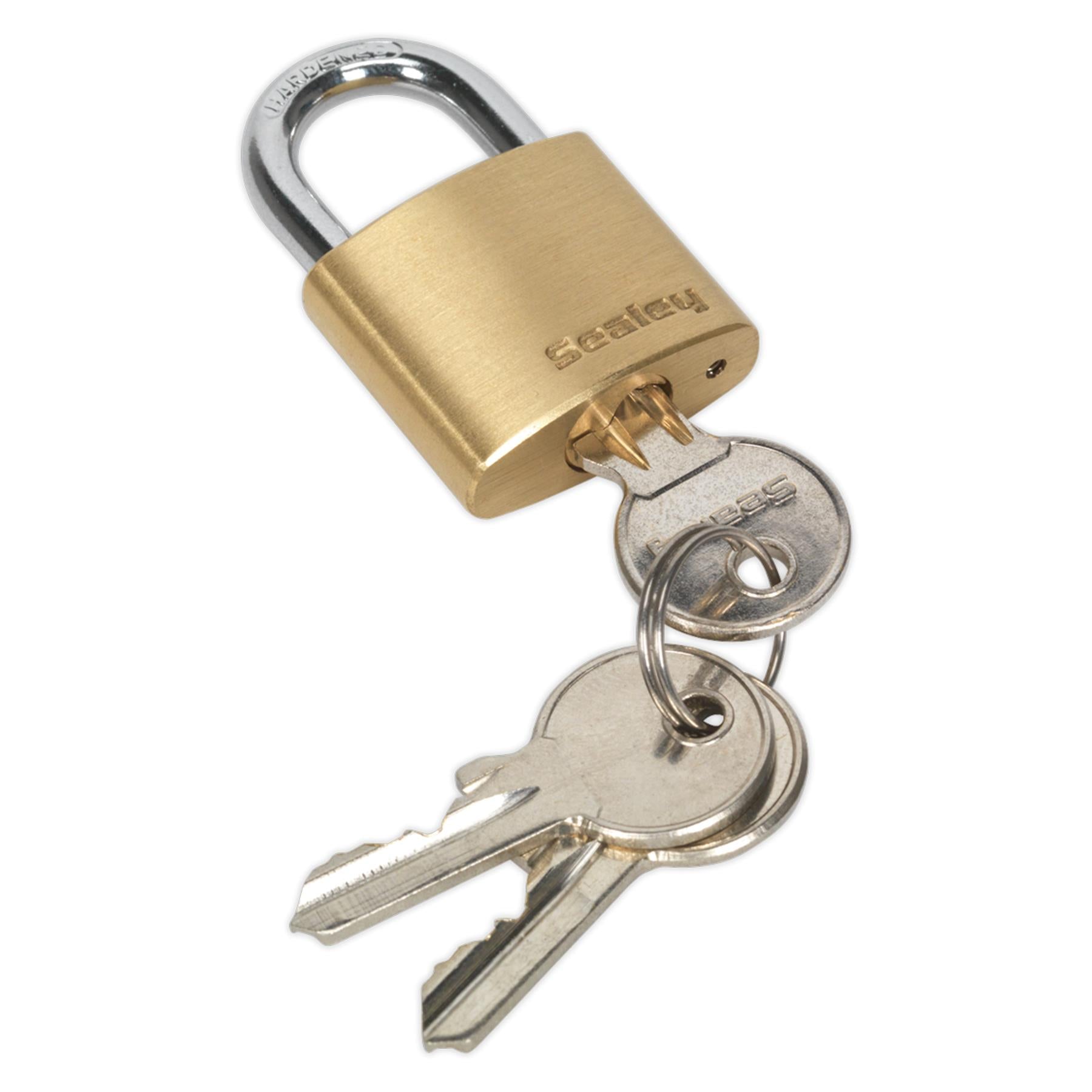 Sealey Brass Body Padlock 30mm Hardened steel