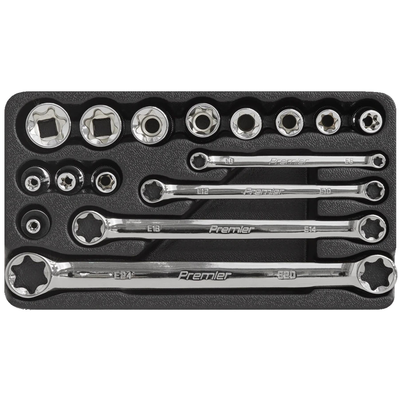 Sealey TRX-Star* 3/8"Sq Drive Socket & Spanner Set 16pc