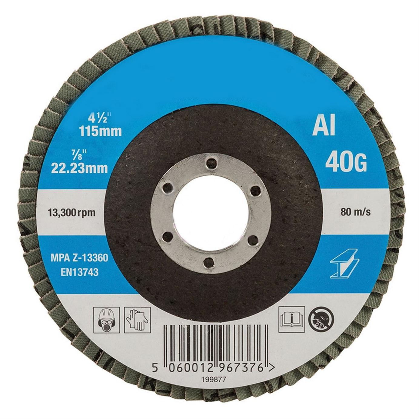 Aluminium Oxide Flap Disc Use On Steel Cast Iron Alloys And Wood 115mm 60 Grit