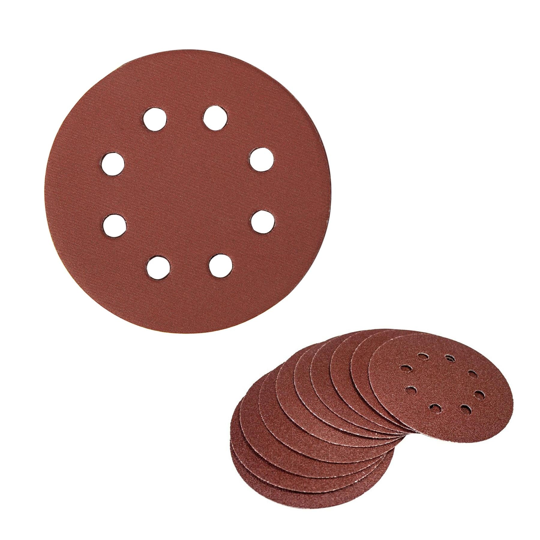 Hook & Loop Punched Disc 115mm 10Pk 4 X 60G, 2 X 80G, 2 X 120G & 2 X 240 Grit