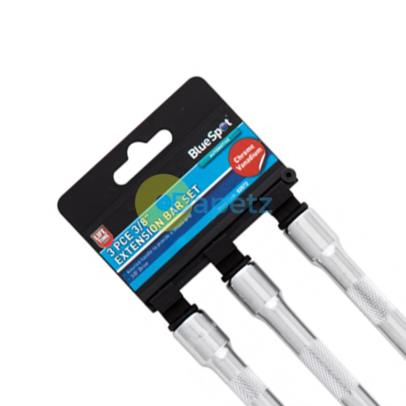 BlueSpot 3Pce 3/8" Drive Extension Set for Ratchet Drive Quick Change 3, 5 & 10 Inches