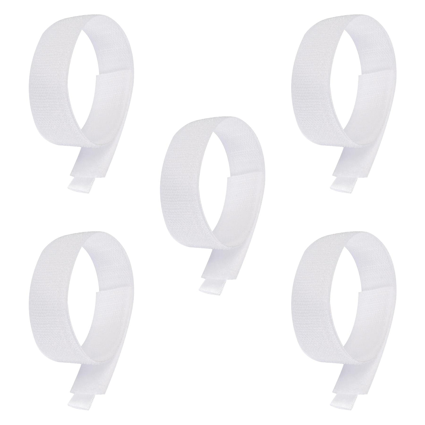 5 x Hook and Loop 300mm White Nylon strap strapping Cable Ties with buckle Band luggage Strap