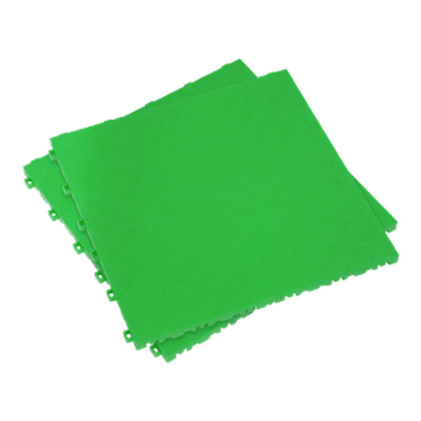 Sealey Polypropylene Floor Tile-Green Treadplate 400x400mm Pk of 9