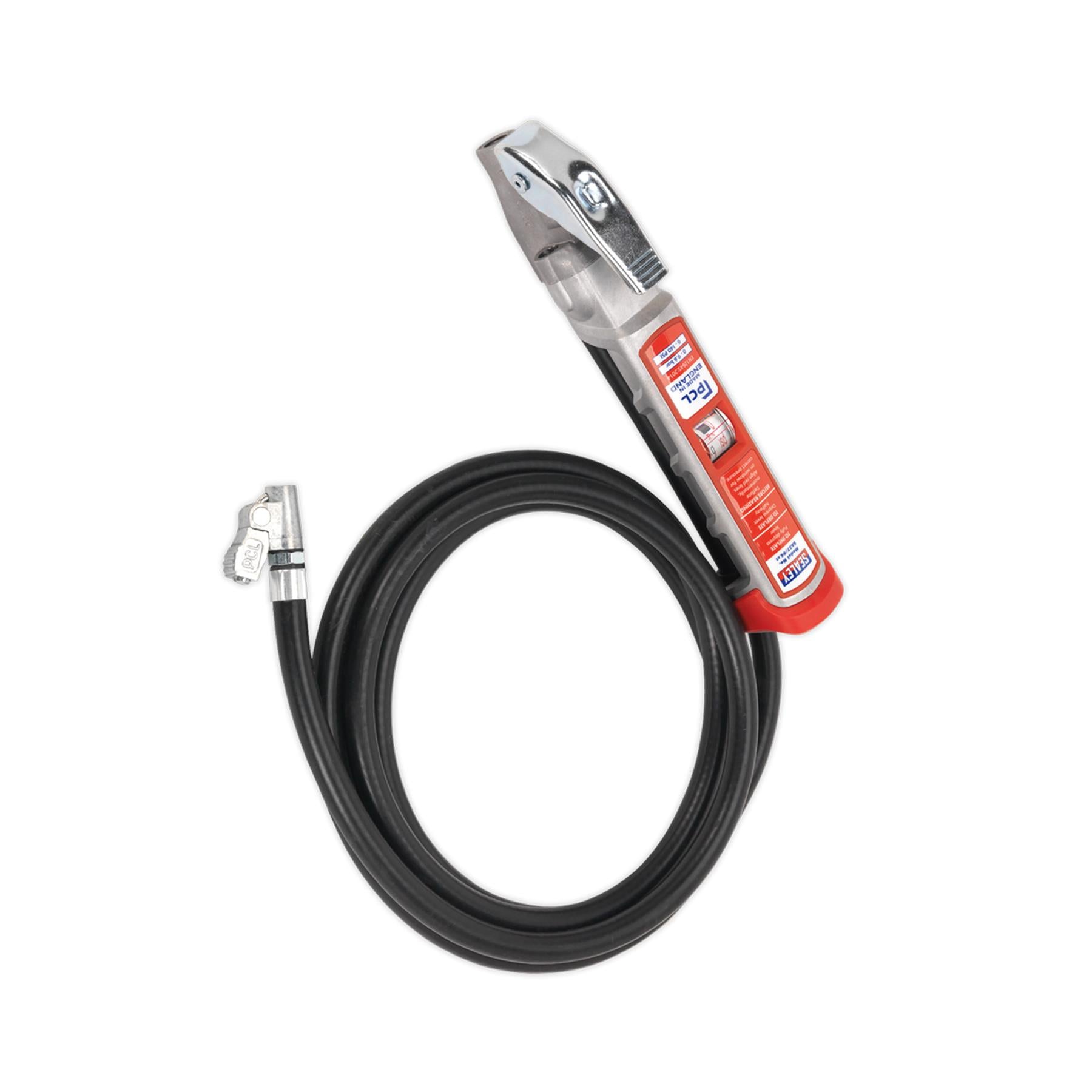Sealey Prof Tyre Inflator with 2.5m Hose & Clip-On Connector