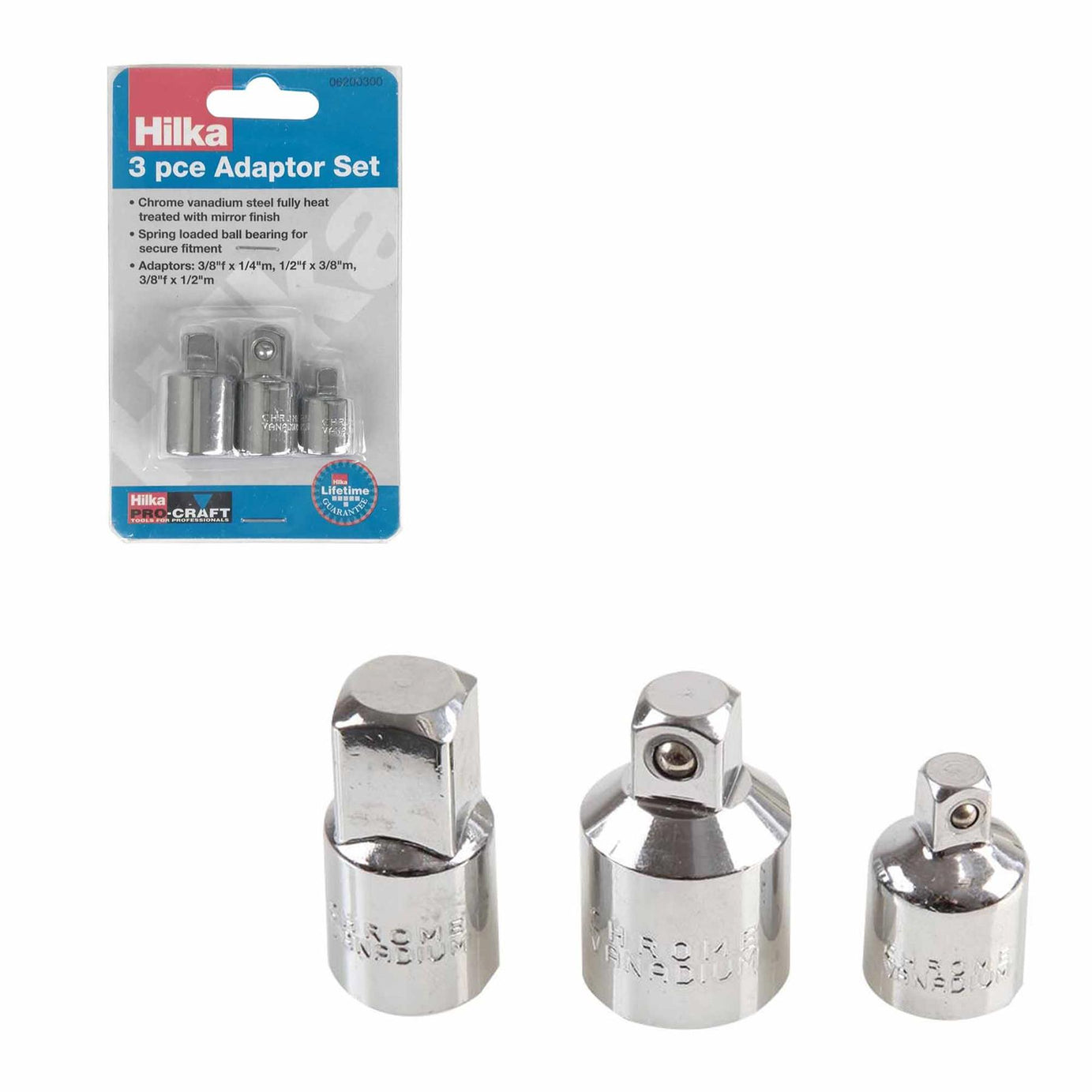 Hilka 3 Piece Adaptor Set