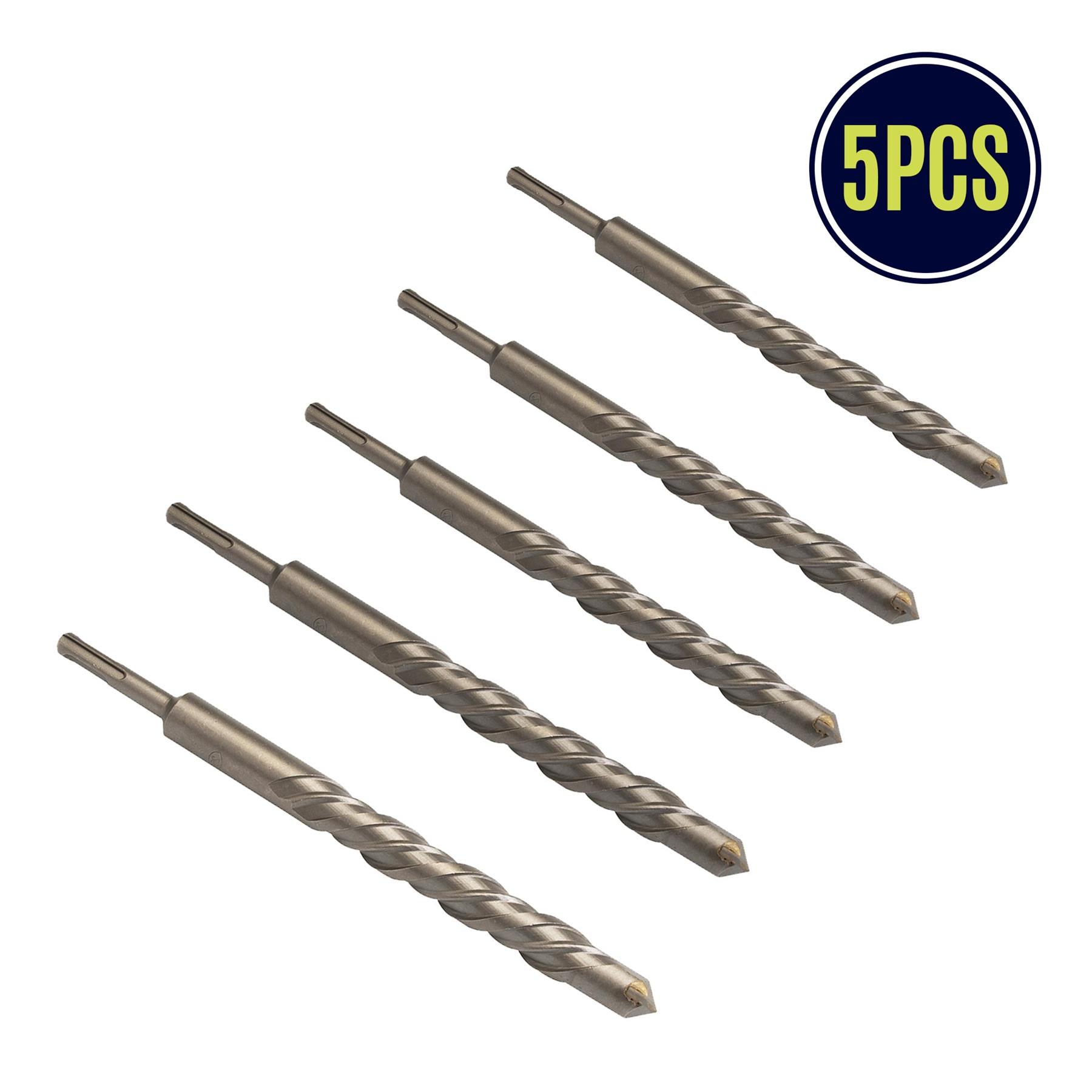 5 x SDS+ PLUS MASONRY DRILL BIT 25 x 260mm, TUNGSTEN CARBIDE TIP, FOR STONE CONCRETE BRICK
