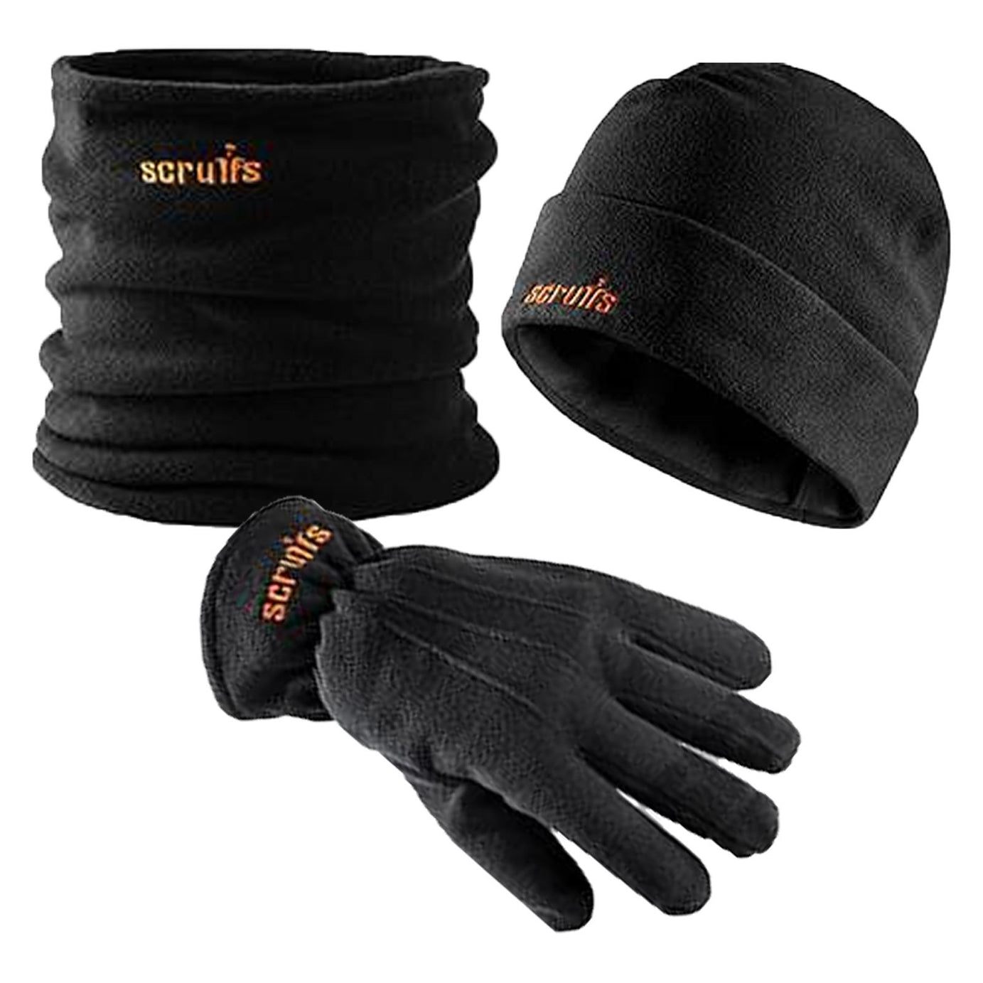 Scruffs Winter Work Wear Essentials Fleece Beanie Hat Gloves Neck Warmer Snood