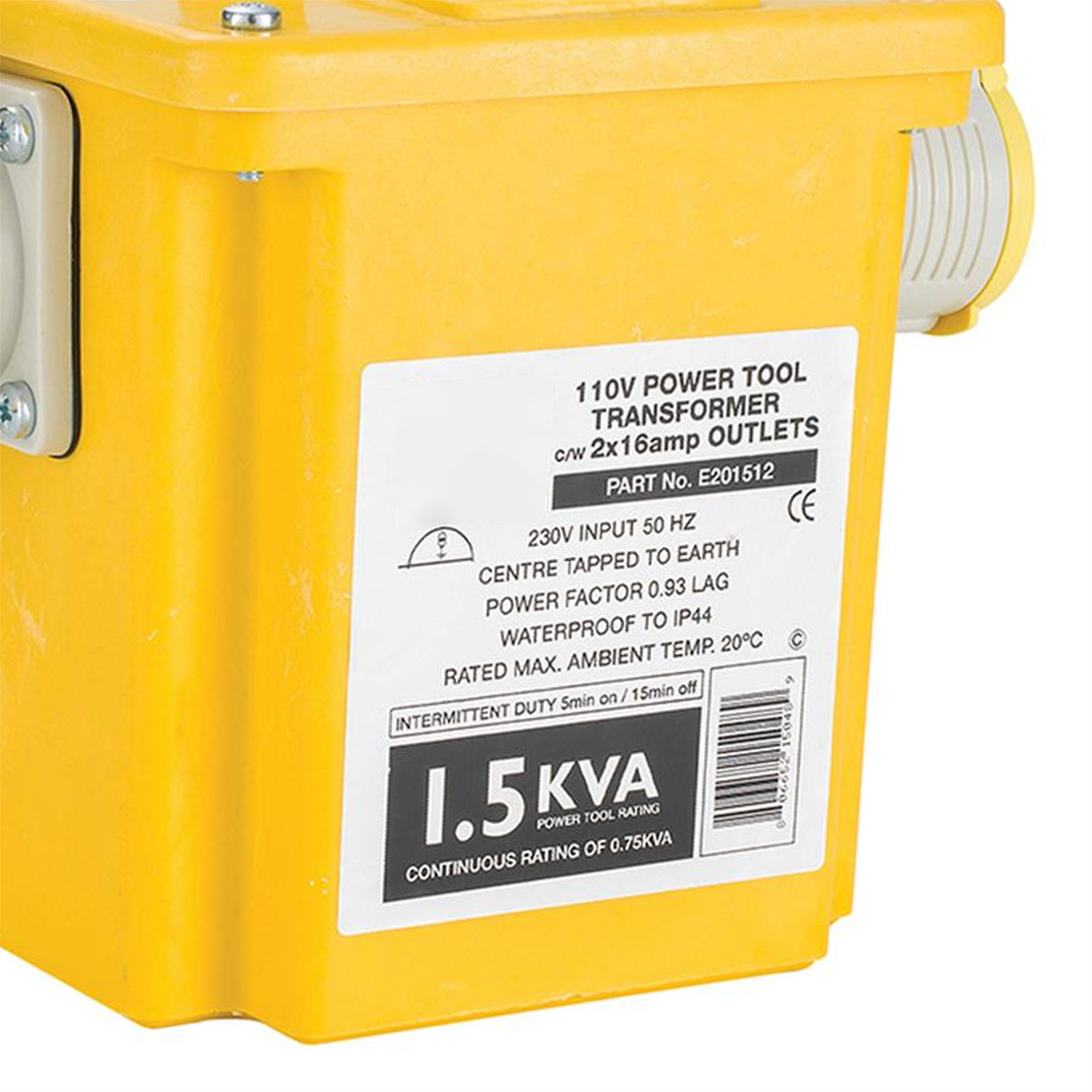 Defender 1.5kVA Transformer 16A 110V 16A Weight 11kg.