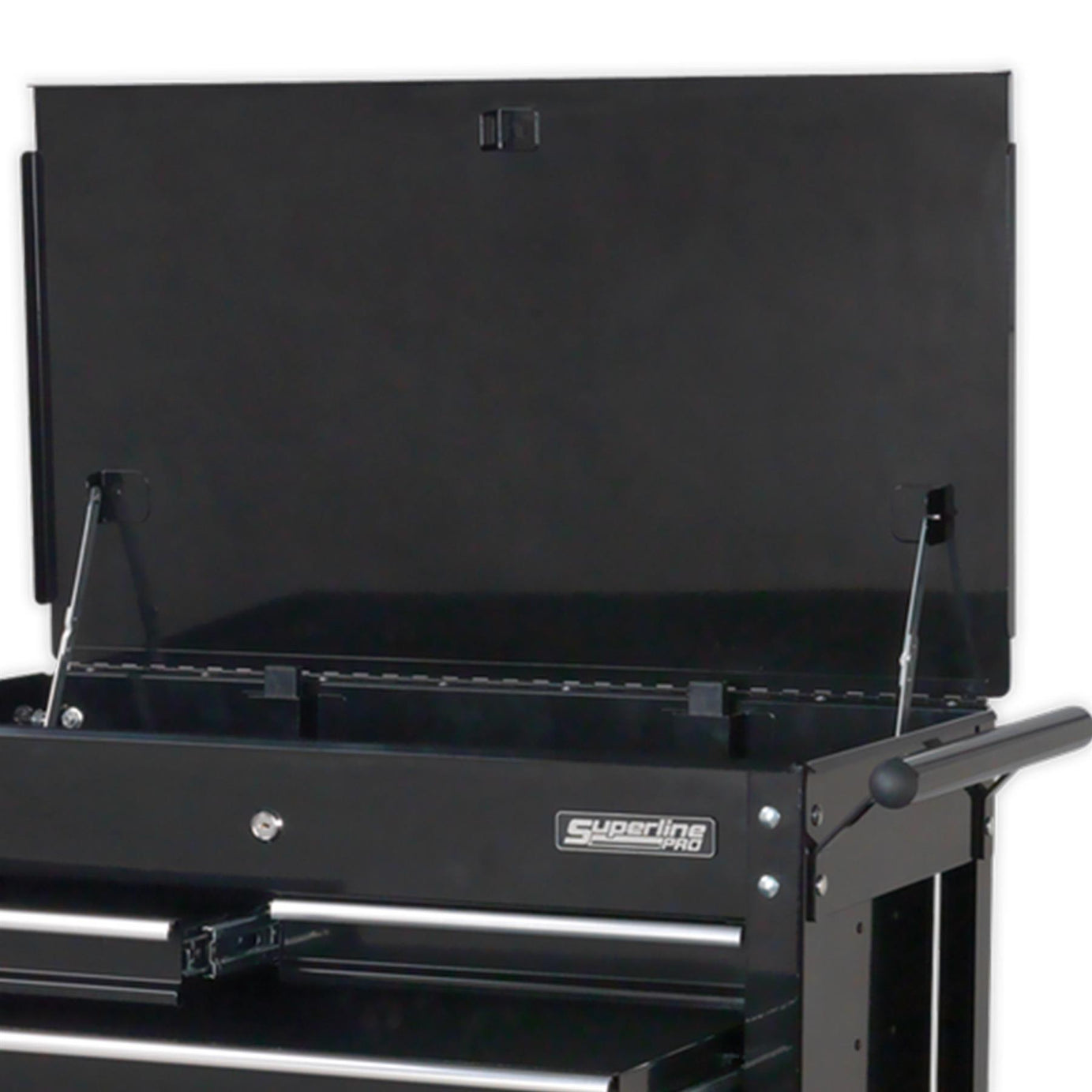 Sealey Mobile Tool/Parts Trolley 4 Drawer + Lockable Top - Black