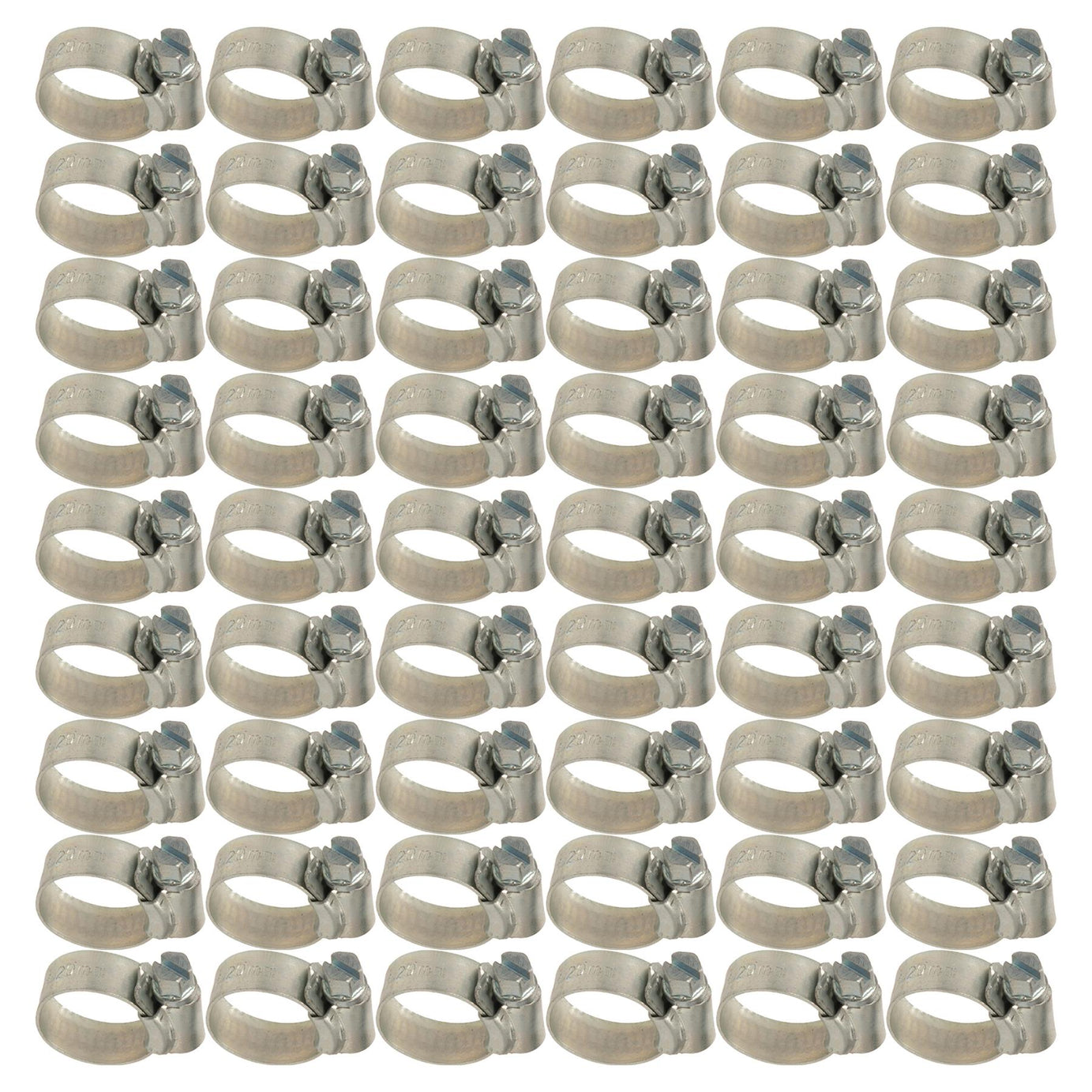 50 x Hose Clips Genuine Worm Drive Fuel Hose Clamps Clips 12 - 20mm