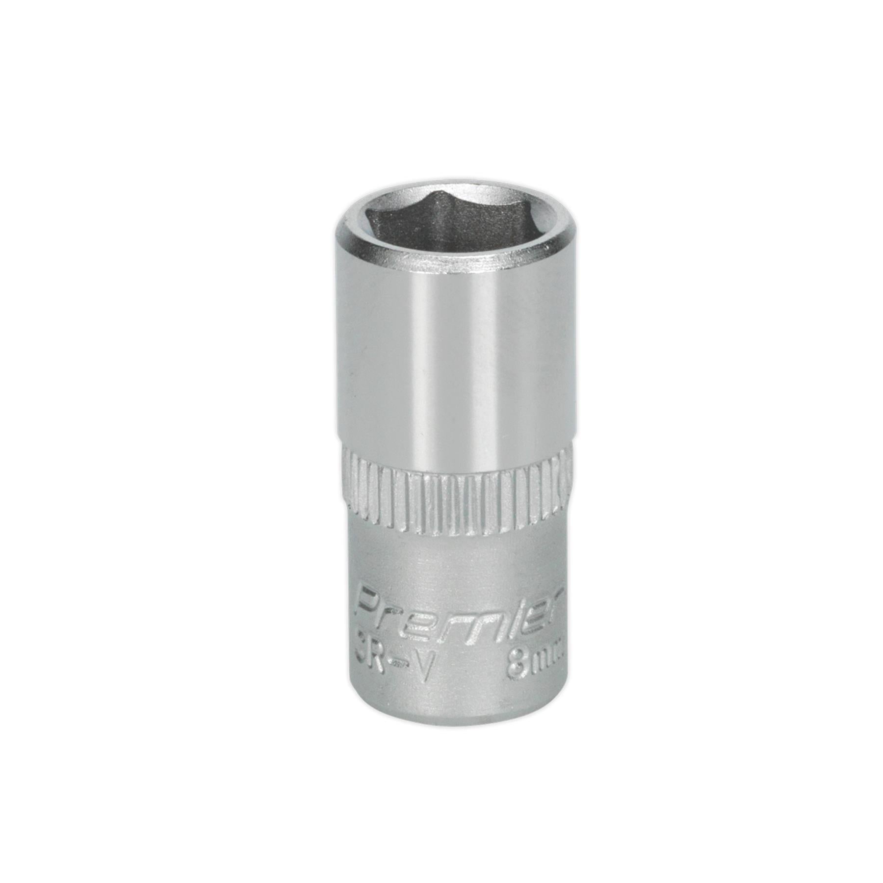 Sealey WallDrive Socket 8mm 1/4"Sq Drive Chrome Vanadium Steel