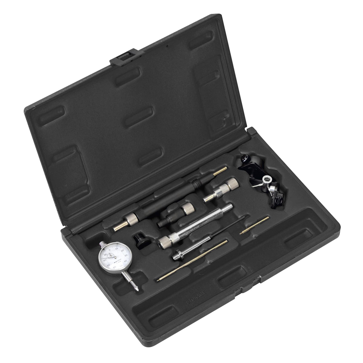 Sealey Fuel Pump Timing Kit 10pc Dial Gauge In Storage Case