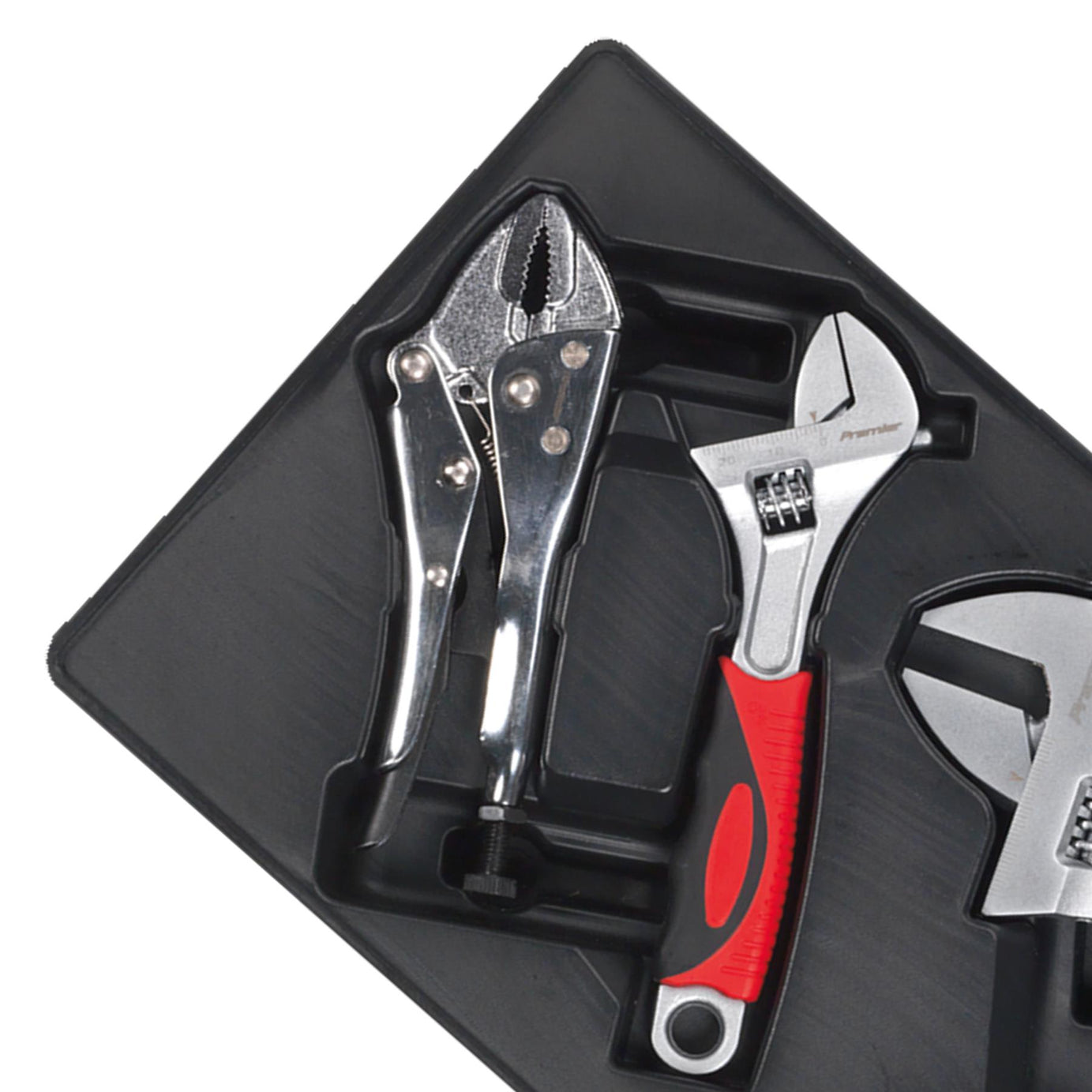 Sealey Tool Tray with Locking Pliers & Adjustable Wrench Set 4pc