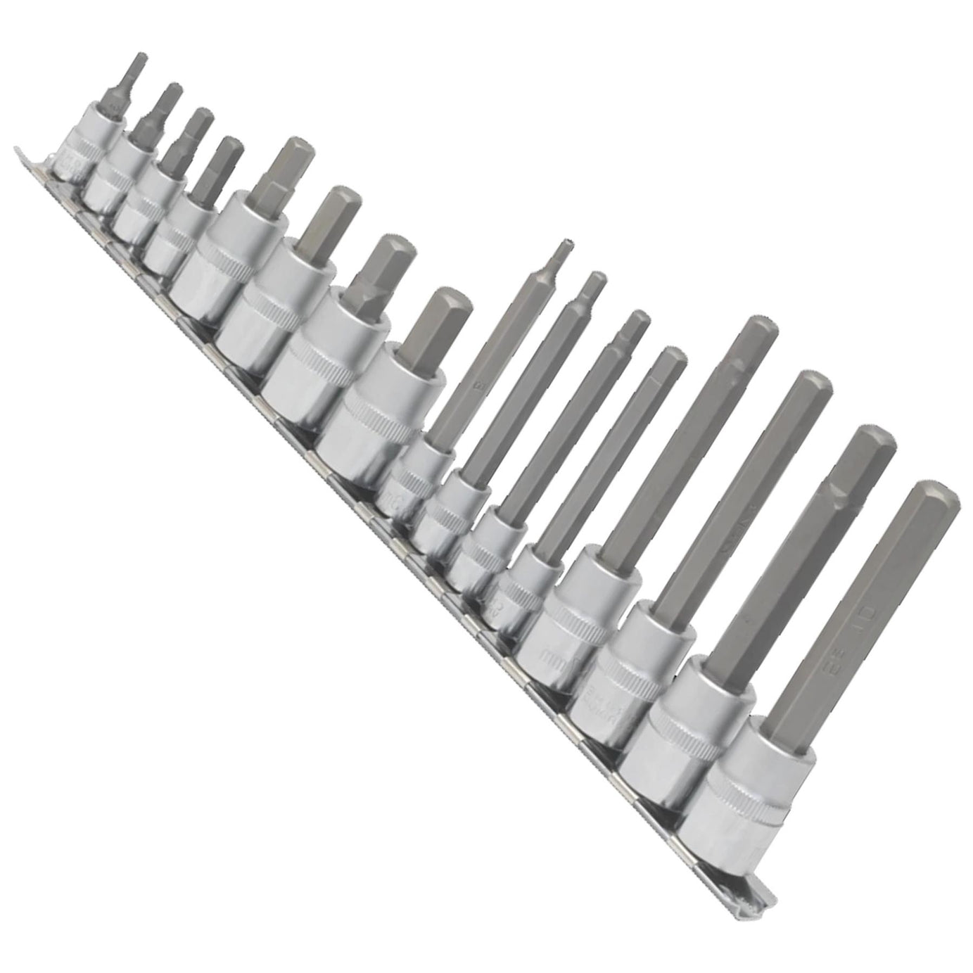 Sealey Hex Socket Bit Set 16pc 1/4" & 3/8"Sq Drive