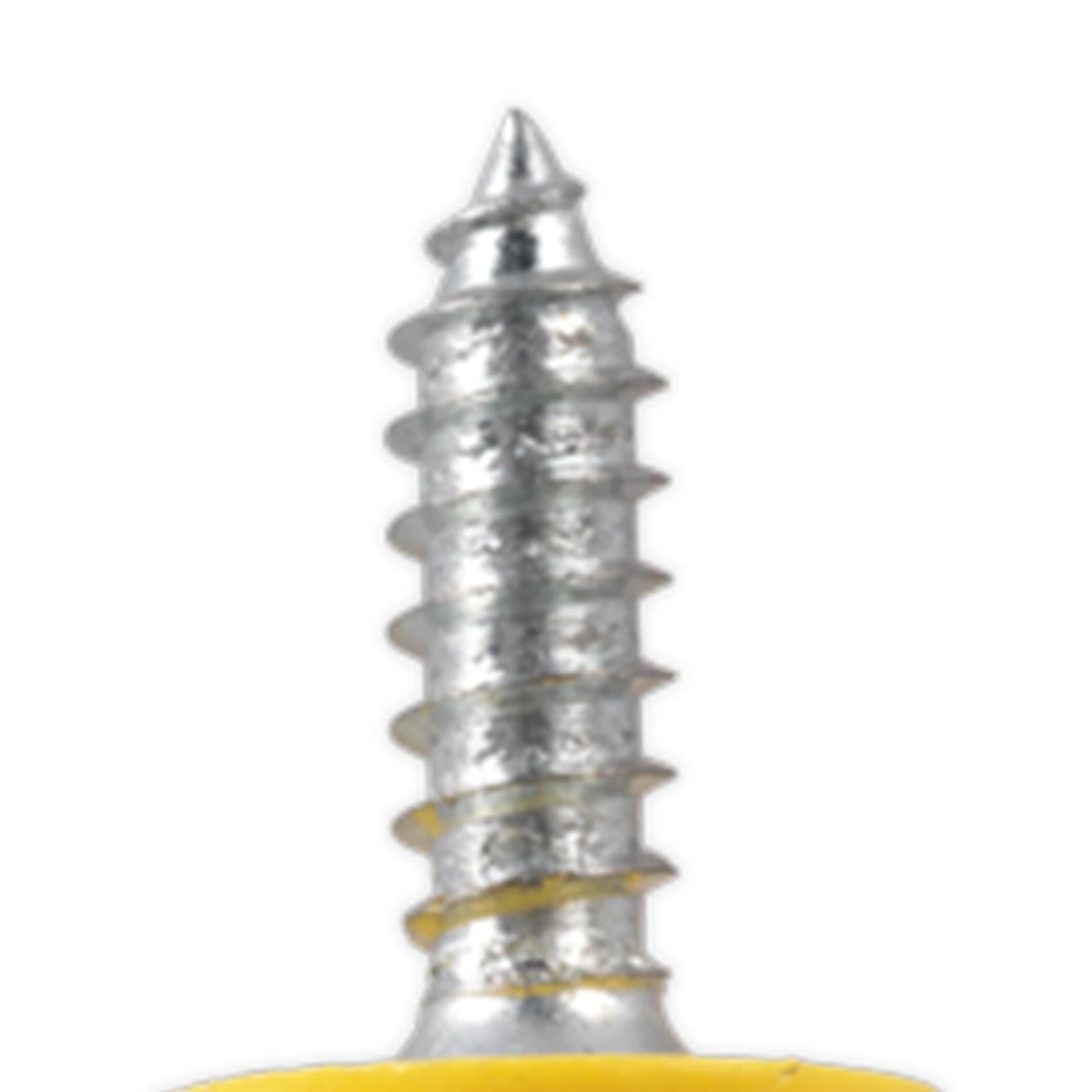 Sealey Numberplate Screw Plastic Head 4.8 x 18mm Yellow Pk of 50