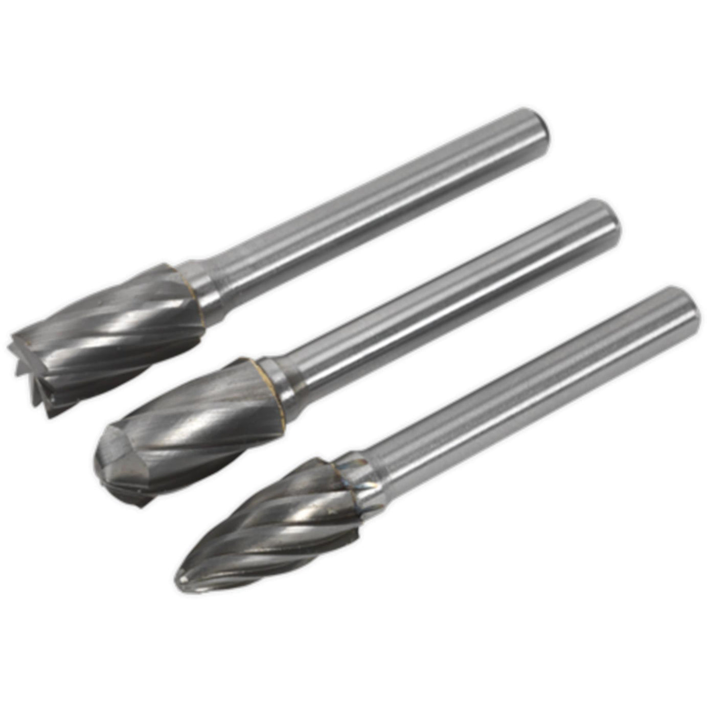 Sealey Tungsten Carbide Rotary Burr Set 3pc Ripper/Coarse