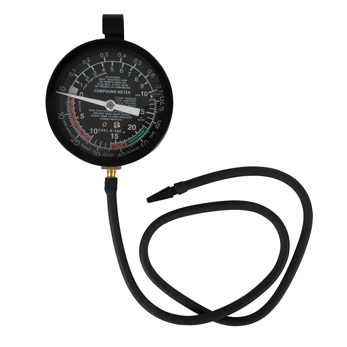 Vacuum & Fuel Pump Pressure Test Gauge 0 - 10psig / 0 - 25Hg With Rubber Bumper