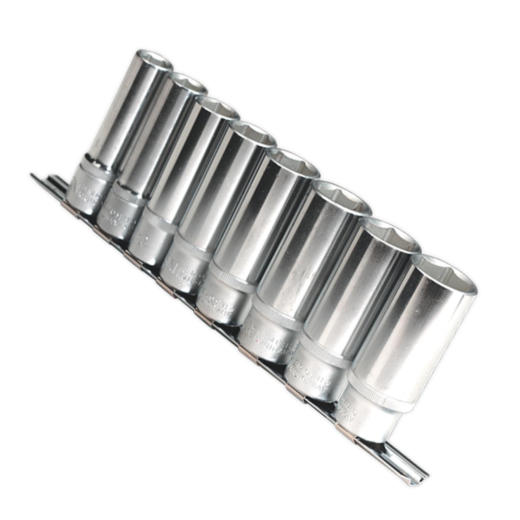Sealey Deep Socket Set 1/2Inch Sq Drive 8pc 1/2"-15/16" 6pt WallDrive® Imperial