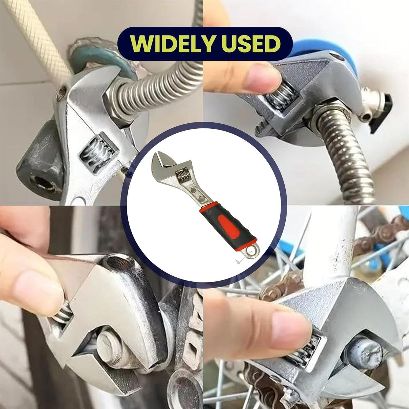Adjustable Spanner Wrench Large 6" 150mm Opening Bathroom Nut Key Hand Tool DIY