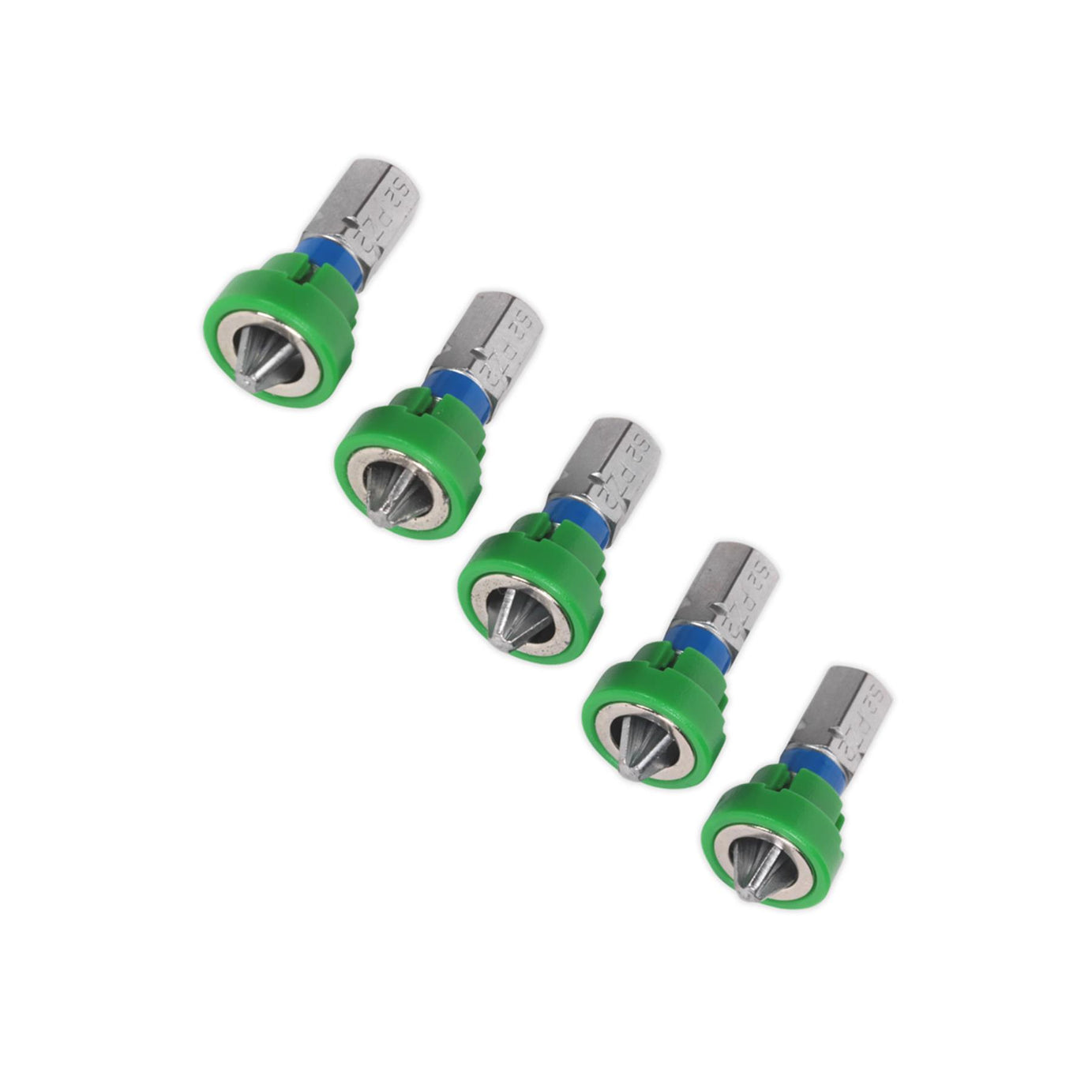 Sealey Power Tool Bit Pozi #2 with Magnetic Holder S2 25mm Pk of 5