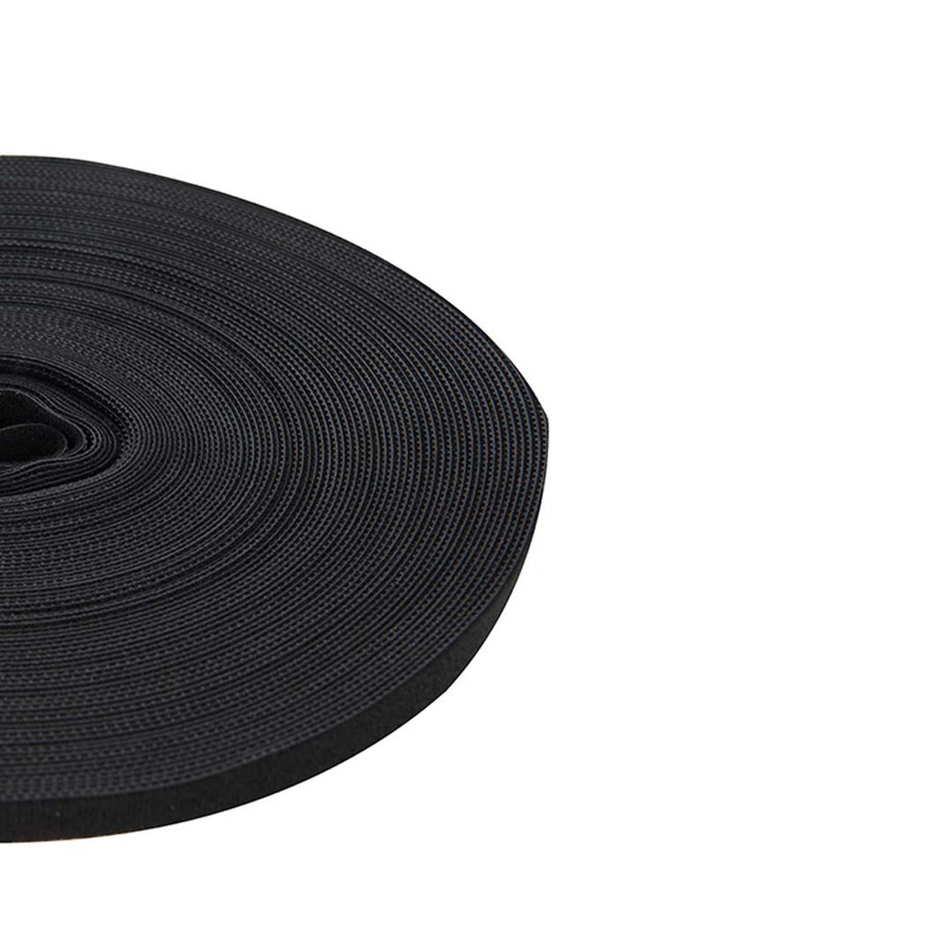 Self-Wrap Hook & Loop Tape Black - 10mm X 25M Double-Sided 100% Nylon Reusable