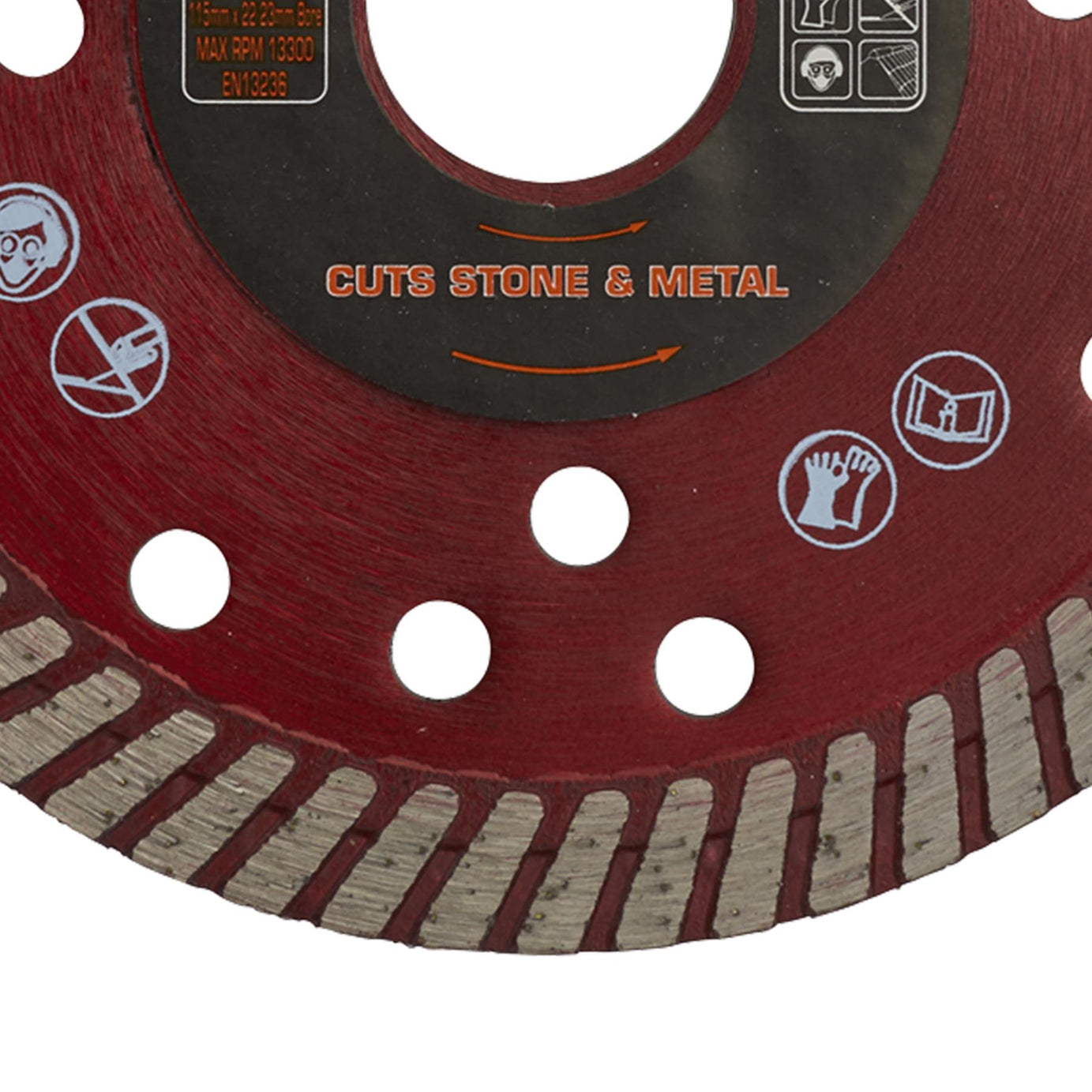 Sealey Turbo Allmat Diamond Blade 115 x 22mm Steel and cast iron.