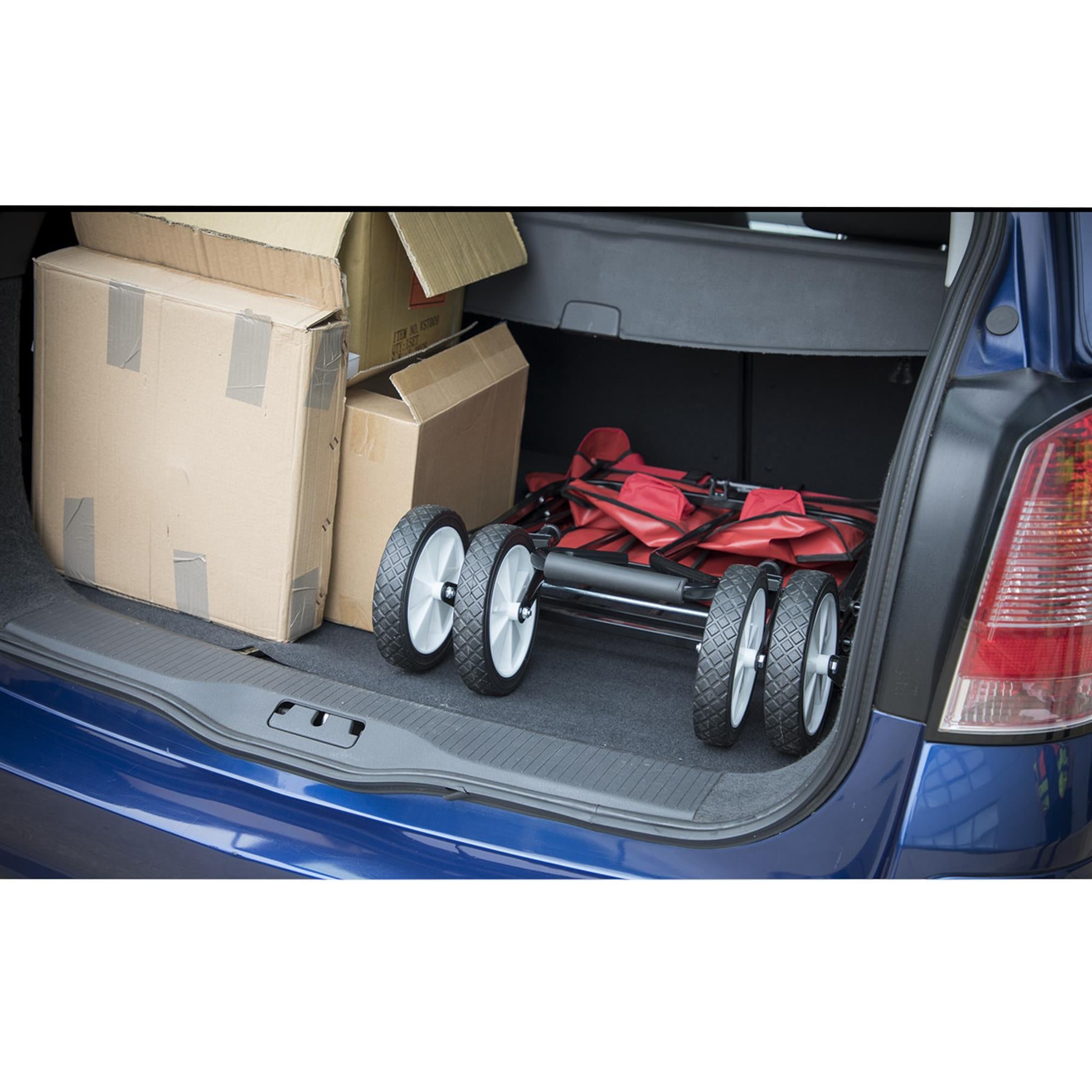 Sealey Red Folding Garden Hand Cart Canvas Trolley 70KG Wheels