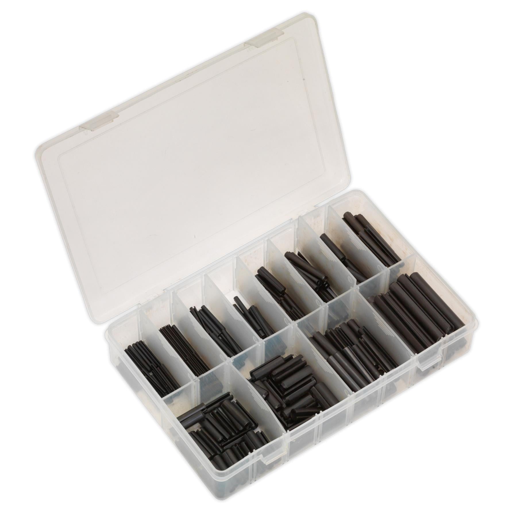 Sealey Metric Spring Roll Pin Assortment Set Tension Pins Black 300pc - Metric