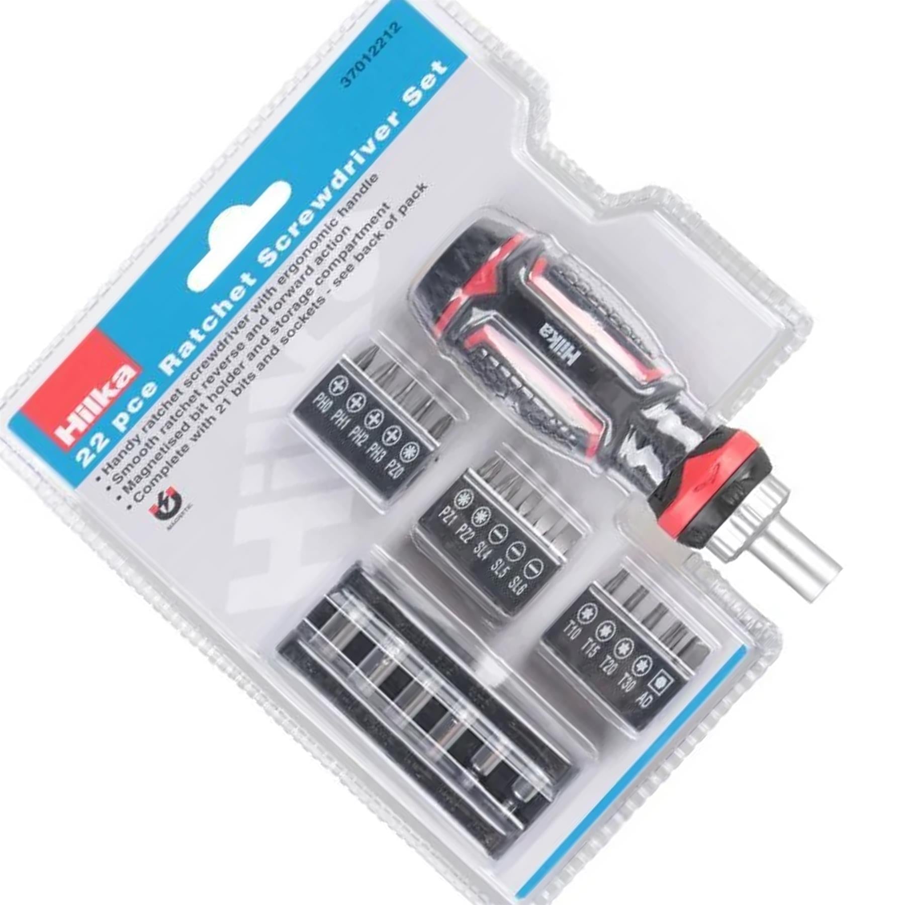 Hilka 22 Pcs Ratchet Screwdriver Set DIY Tool Kit Repair Precision Hand Tools