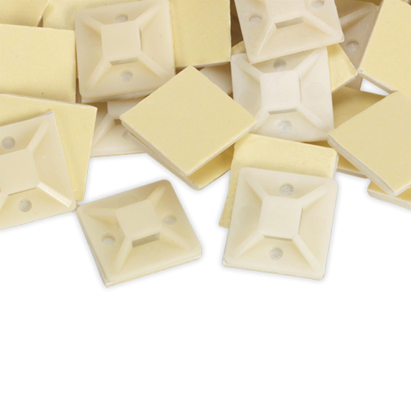 Sealey Self-Adhesive Cable Tie Mount 30 x 30mm White Pack of 100
