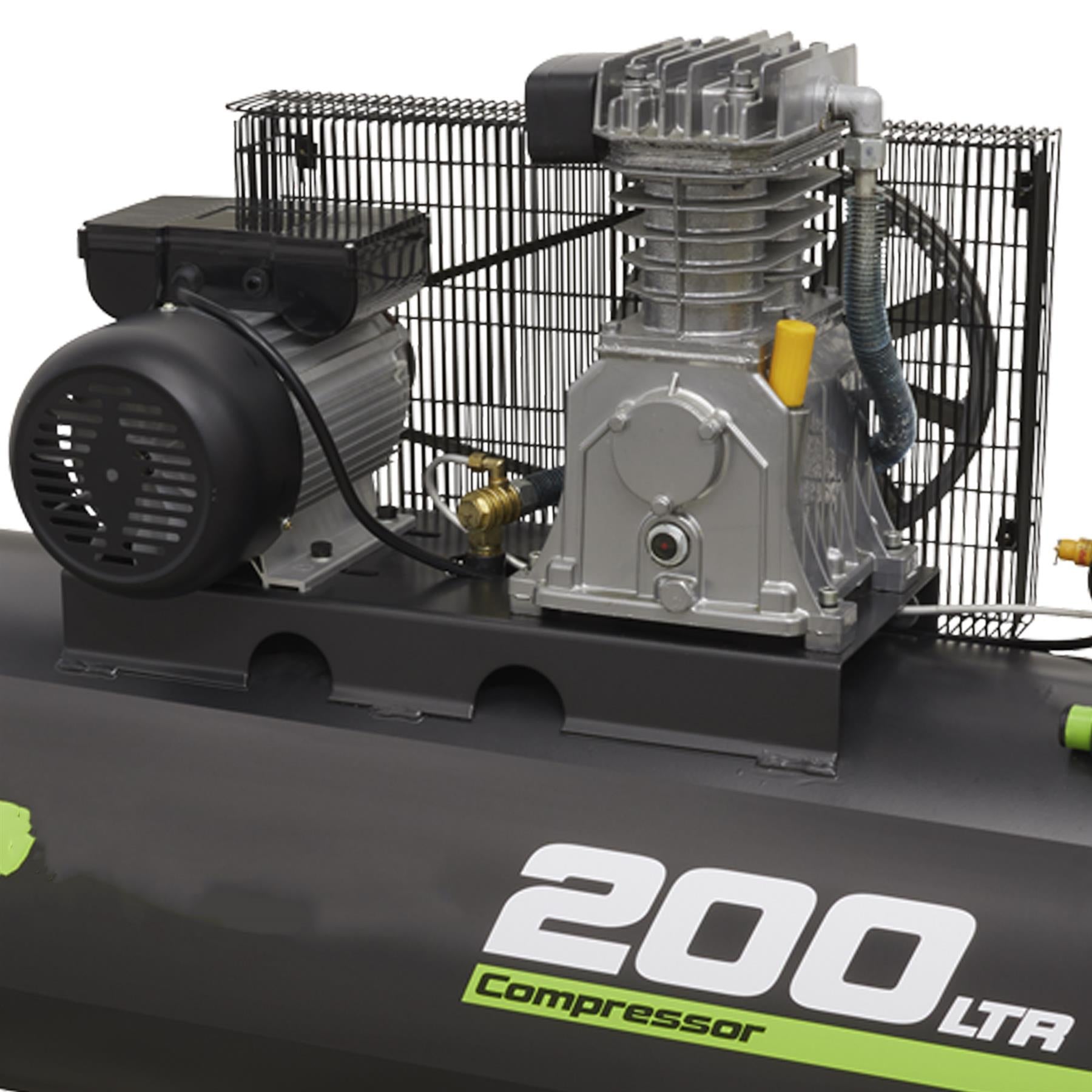 Sealey Compressor 200L Belt Drive 3hp With Aluminium Cylinders