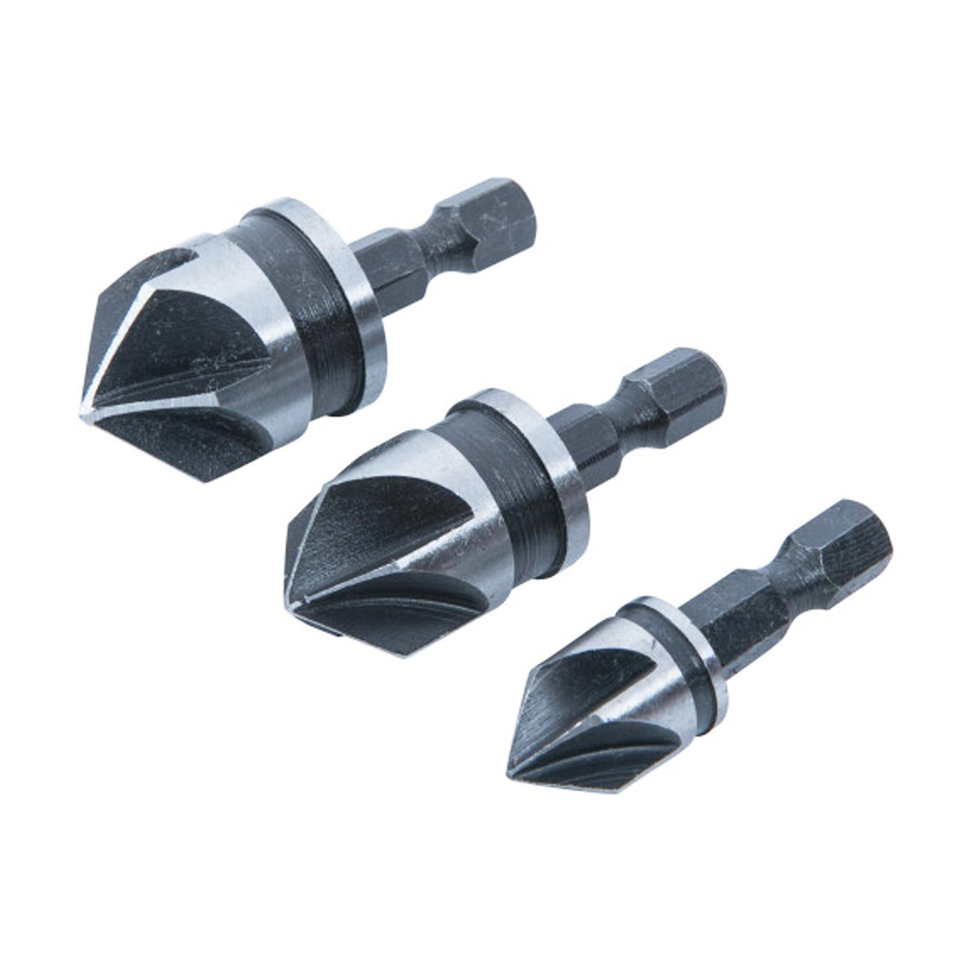 Bluespot Countersink Bits 3pce Set Countersink Drillbits Countersinking Wood 12 16 19mm