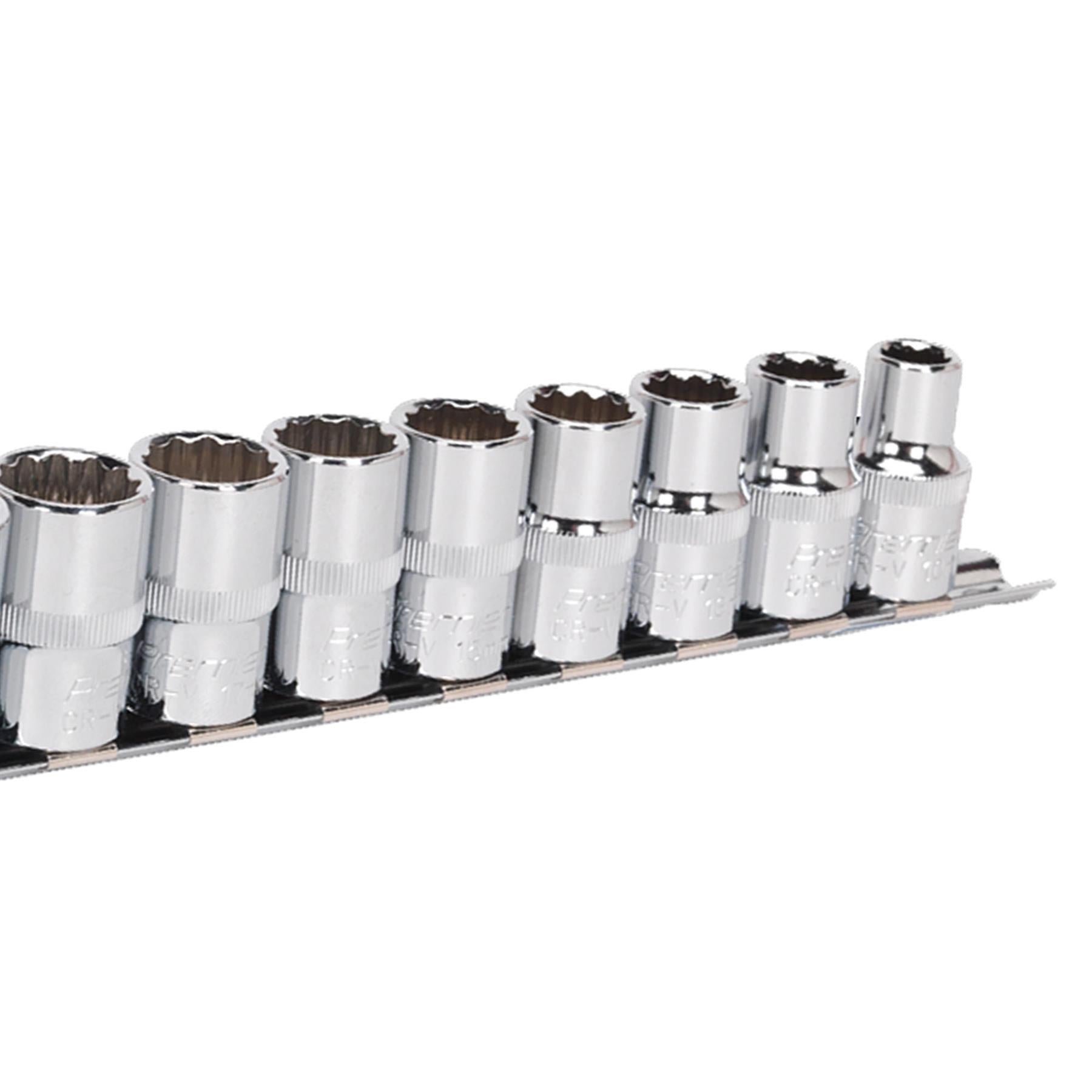 Sealey Socket Set 12pc 1/2"Sq Drive 12pt WallDrive Metric