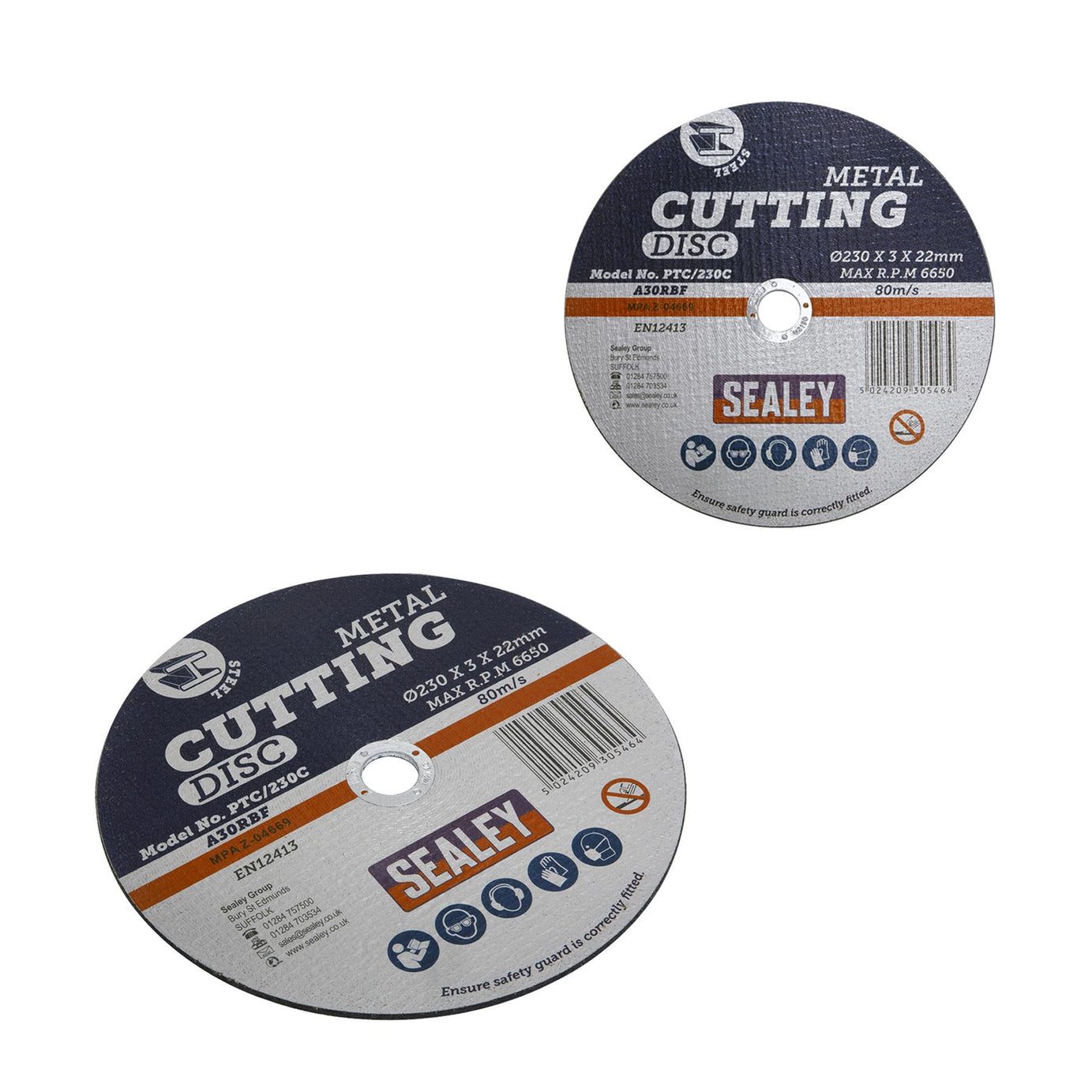 Cutting Disc 230 x 3mm 22mm. Bore Multi Purpose Cutting Discs PTC. Sealey