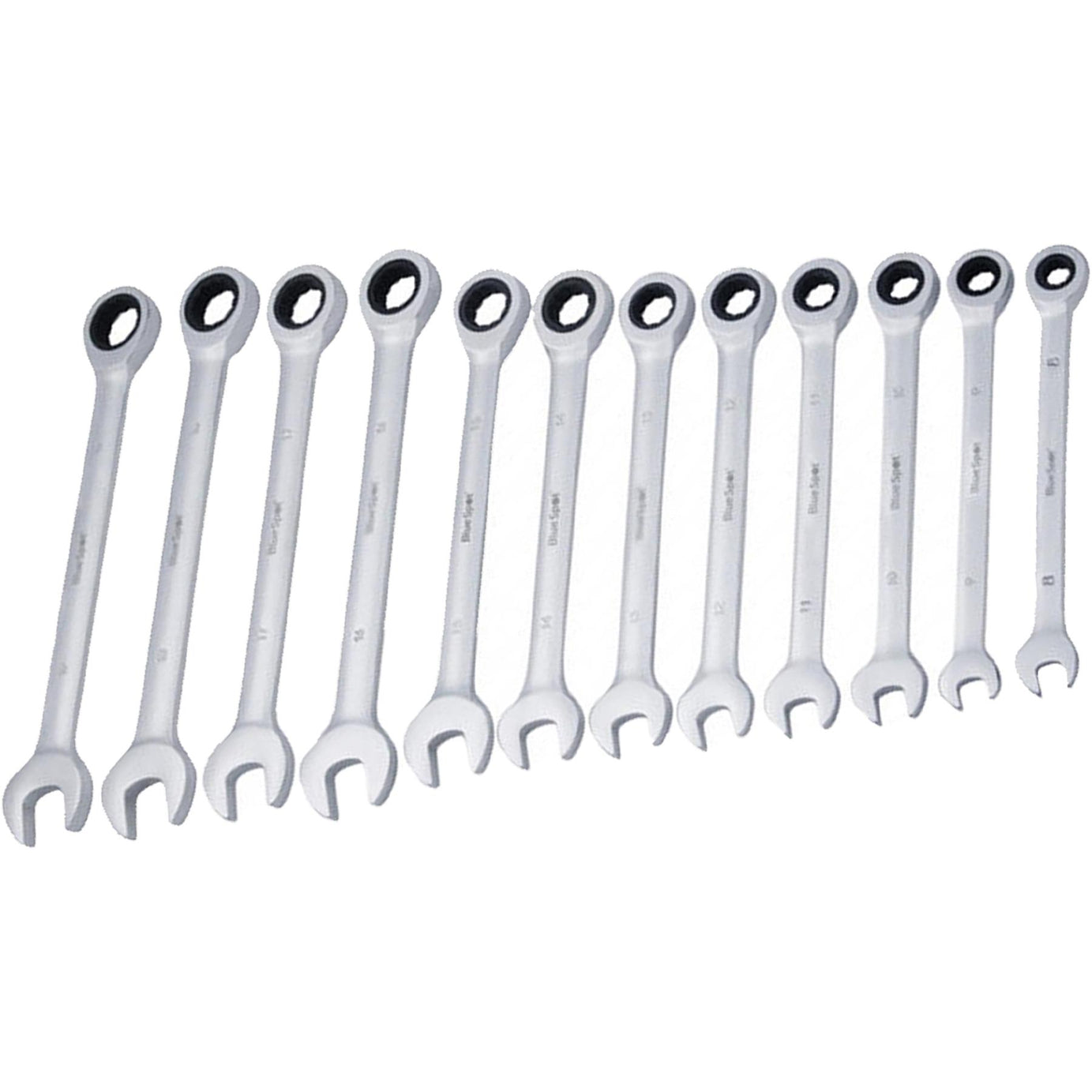 BlueSpot 12pcs Metric Ratchet Spanner Set Ratcheting Ring Head 8mm -19mm