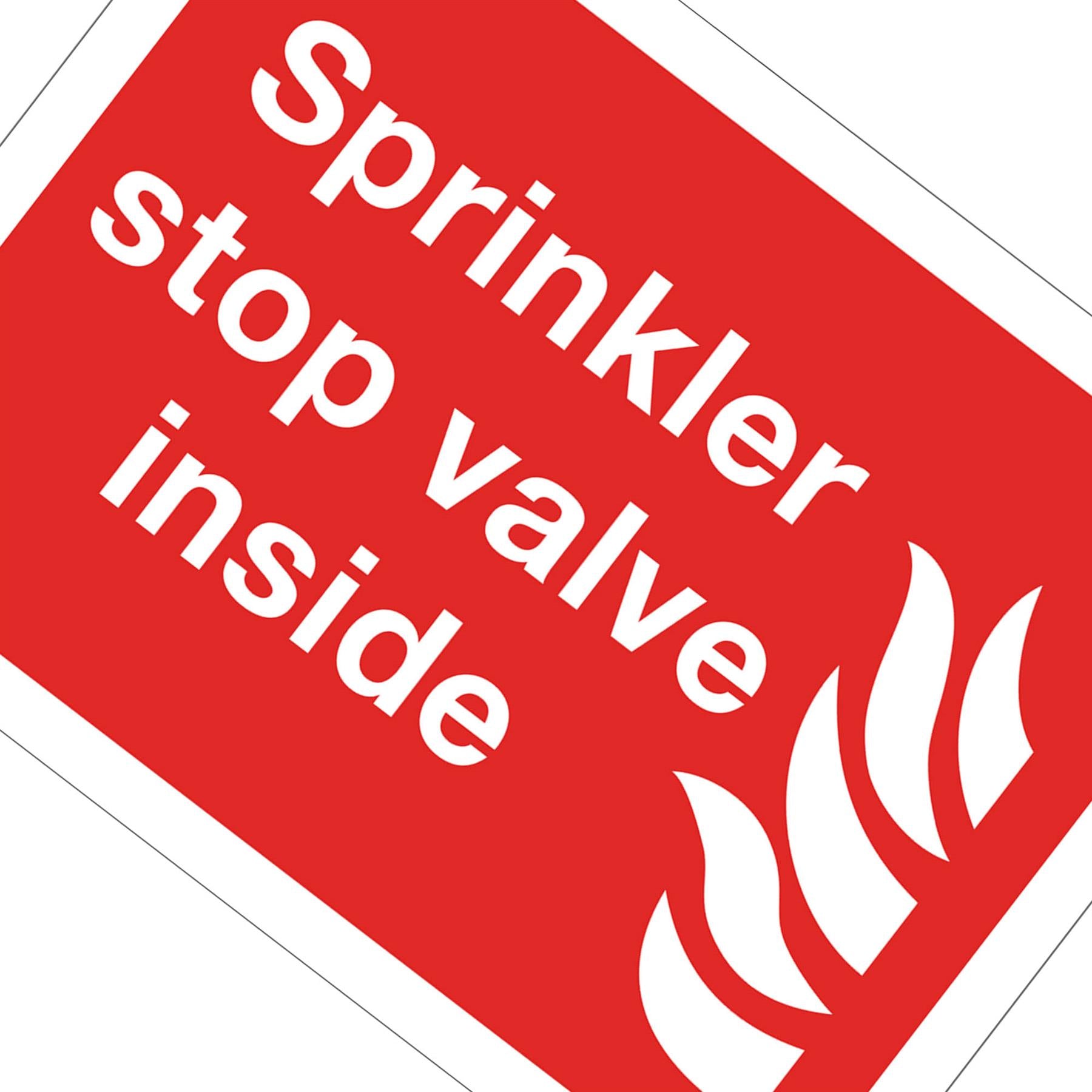 Safe Conditions Safety Sign - Sprinkler Stop Valve - Self-Adhesive Vinyl
