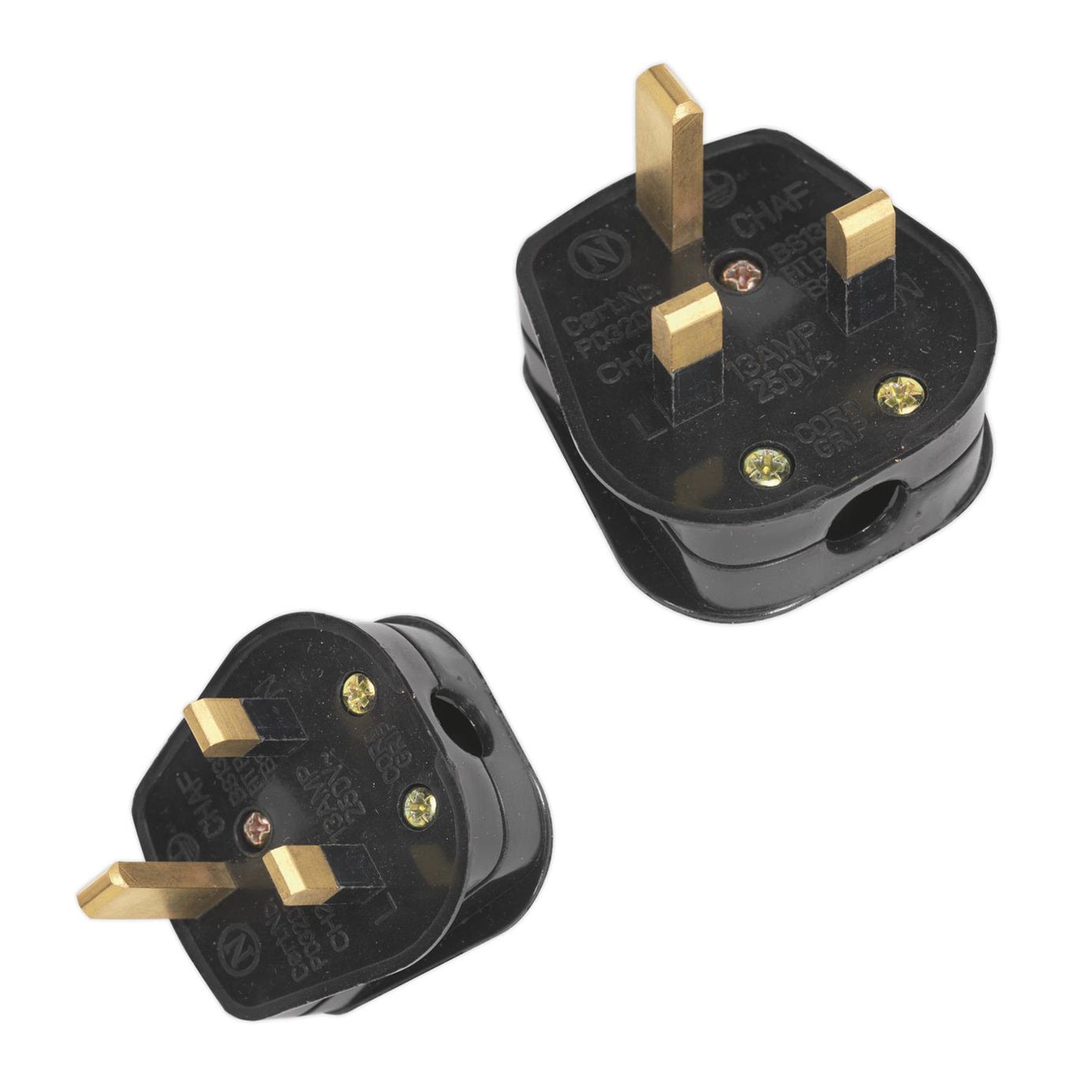 Resilient  Black 13Amp plug Heavy-Duty PL13/320S Sealey