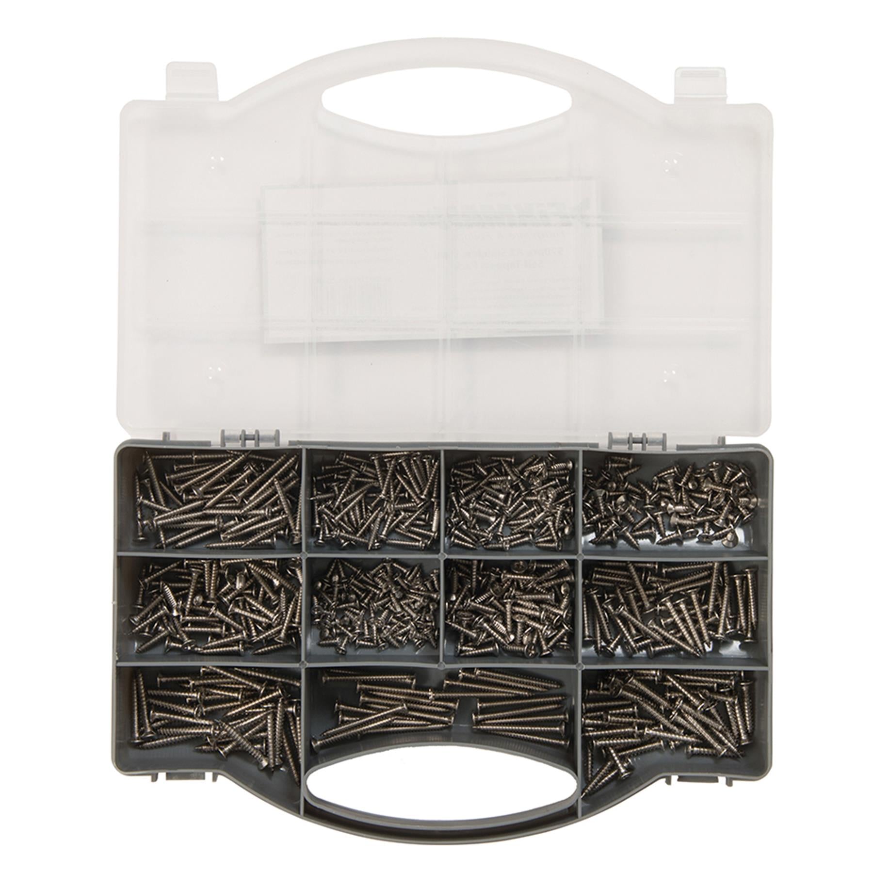 570Pce A2 Stainless Steel Self-Tappers Pack A2 Stainless Steel Pzd Countersunk