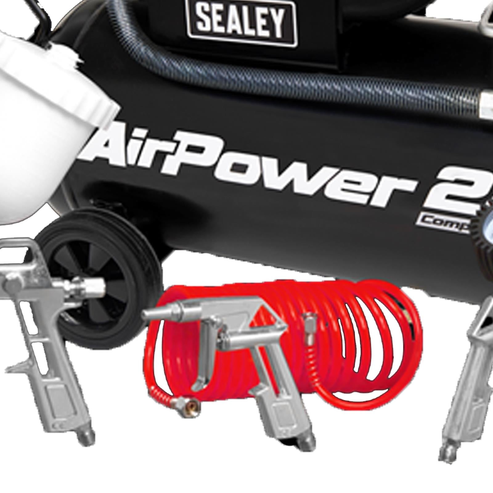 Sealey SAC2420APK Compressor 24L Direct Drive 2hp with 4pc Air Accessory Kit