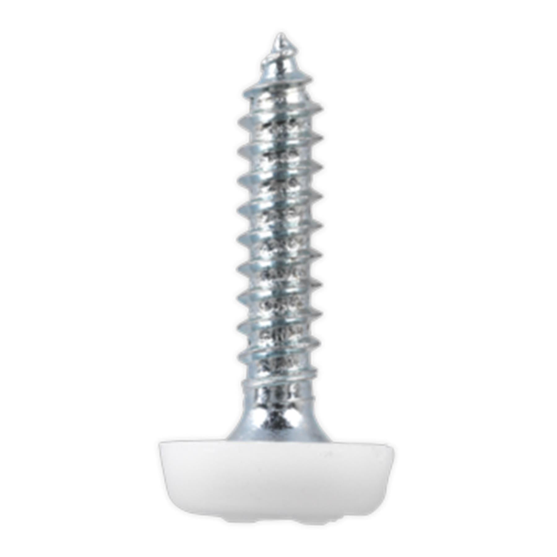 Sealey Numberplate Screw Plastic Head 4.8 x 24mm White Pack of 50