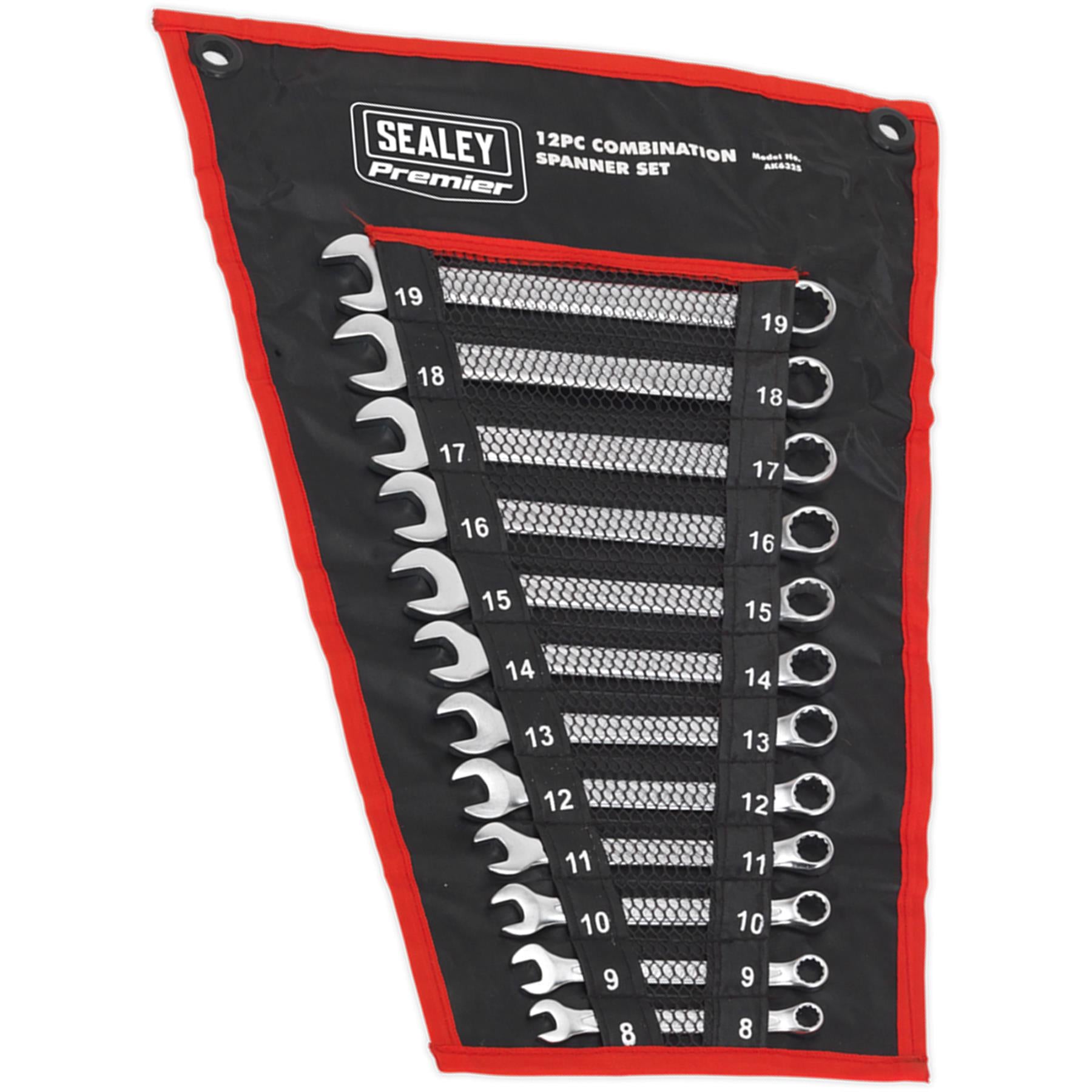 Sealey Combination Spanner Set 12pc Cold Stamped Metric